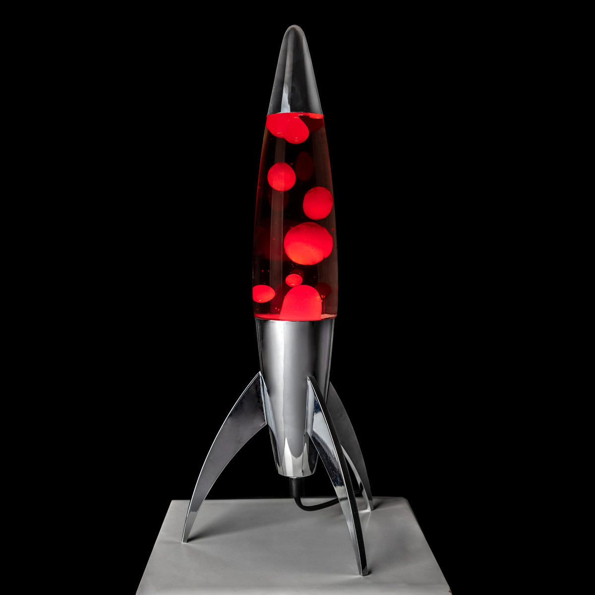 Lavalampe "Rocket" - Retro-Lavalampe mit Ersatzbirne, ideal für Wohnzimmer, Schlafzimmer und Büro. Maße: 20 x 20 x 45 cm.