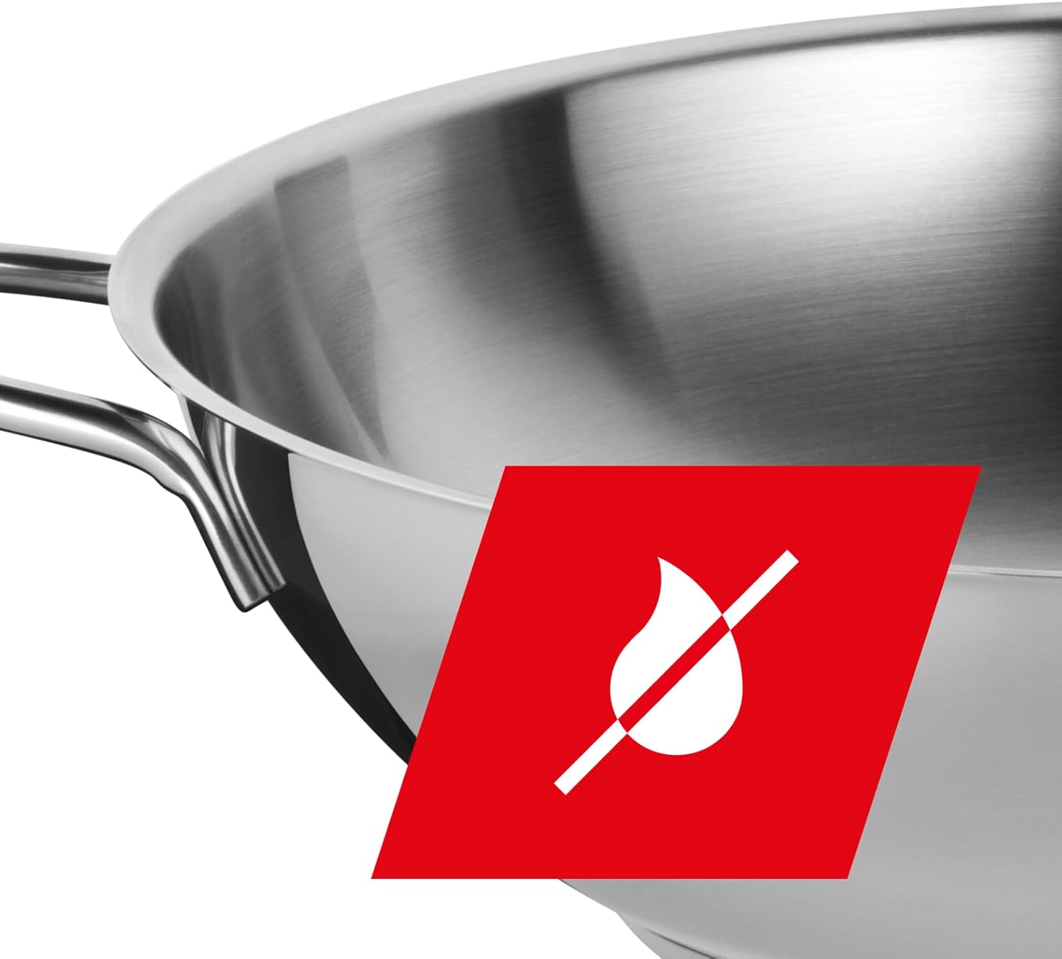 Edelstahl Wok für Induktion Geschirrspüler Safe Diameter 32 cm / NEU & OVP!