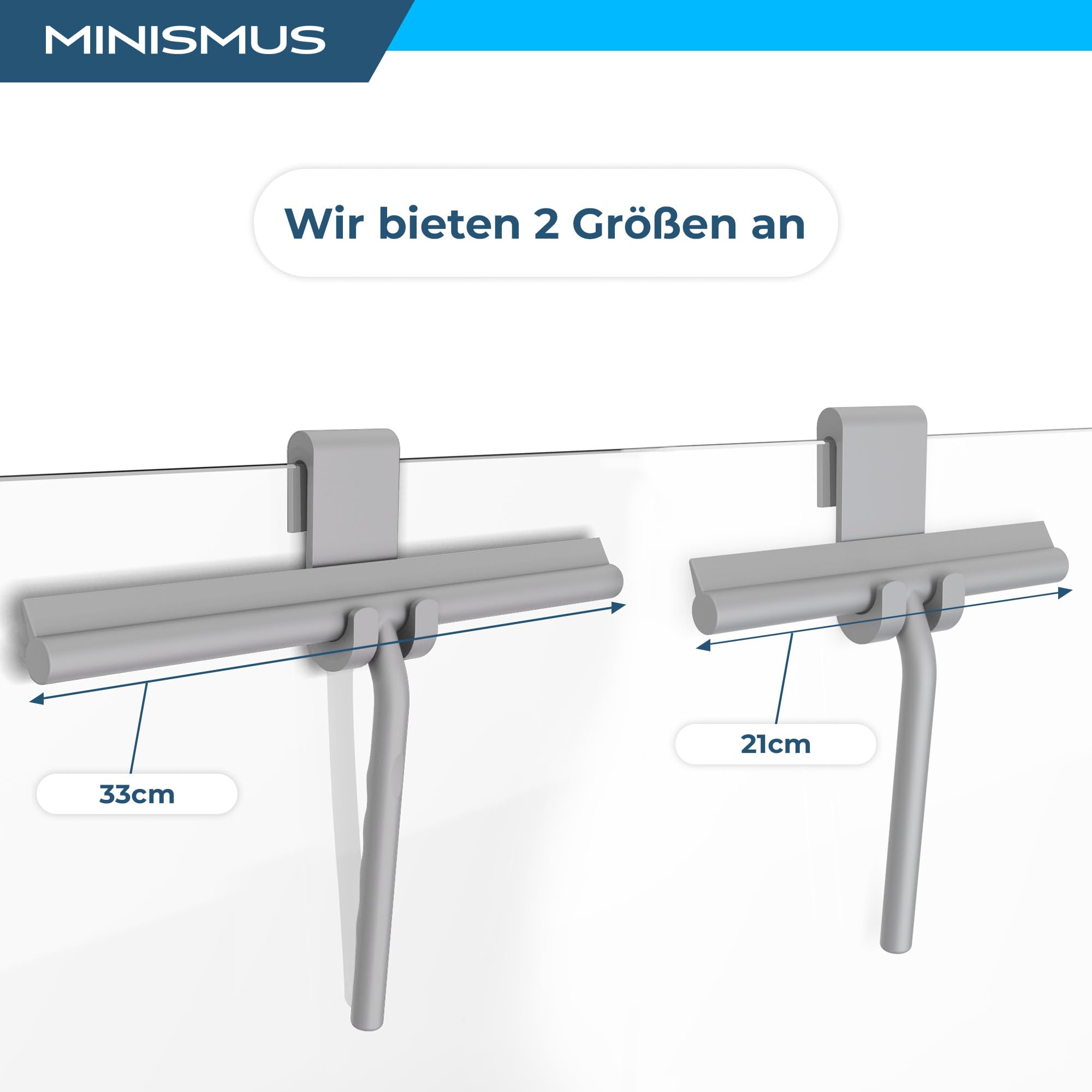 Fensterabzieher mit Aufhänger – Profi Abzieher Dusche - Duschabzieher – Schlierenfrei – Hochwertiger Silikon - Antirutsch
