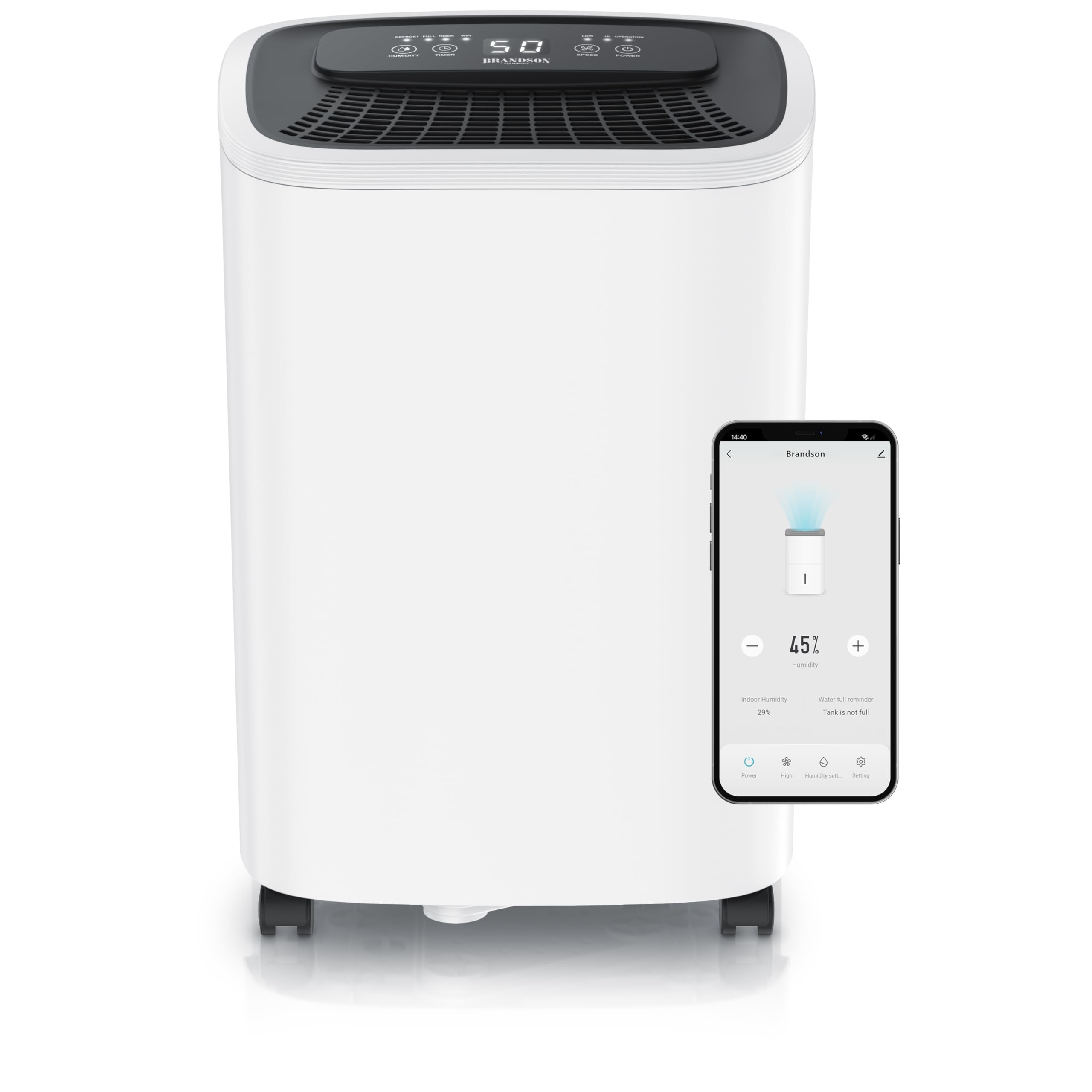 WLAN Luftentfeuchter mit Kompressor elektrisch - 10 Liter - WiFi Dehumidifier Raumentfeuchter – mit App - Schlauch-Entwässerung