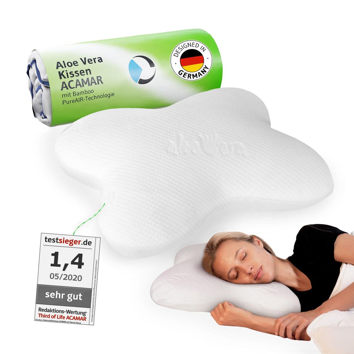 Seitenschläferkissen / Schmetterlingskissen mit Thermo Bezug