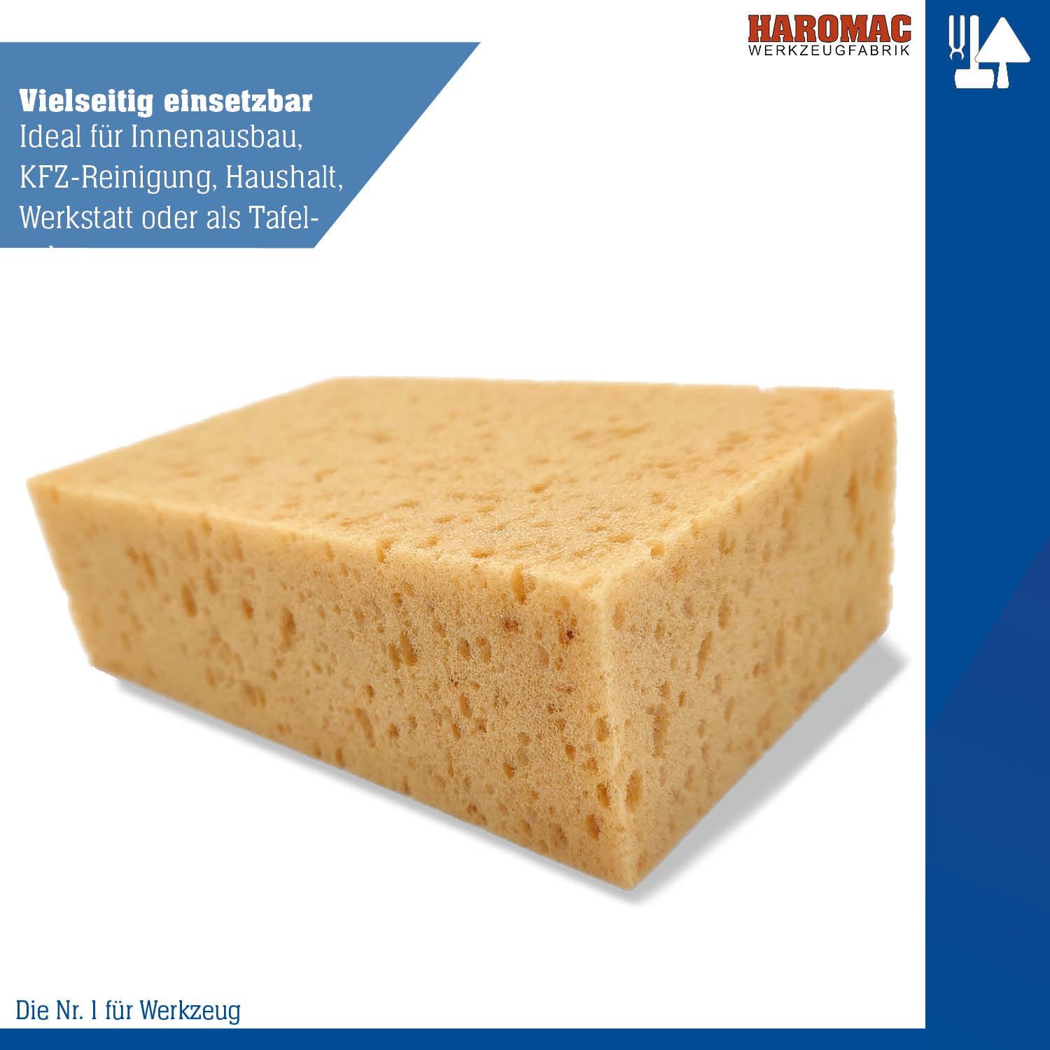 10 x Allzweckschwamm Made in Germany – 200x130mm | Fliesenschwamm, Hydroqualität, Abriebfest & saugstark, universelle Reinigung für Baustellen, KFZ & Haushalt | Beständig gegen Öle & Chemikalien