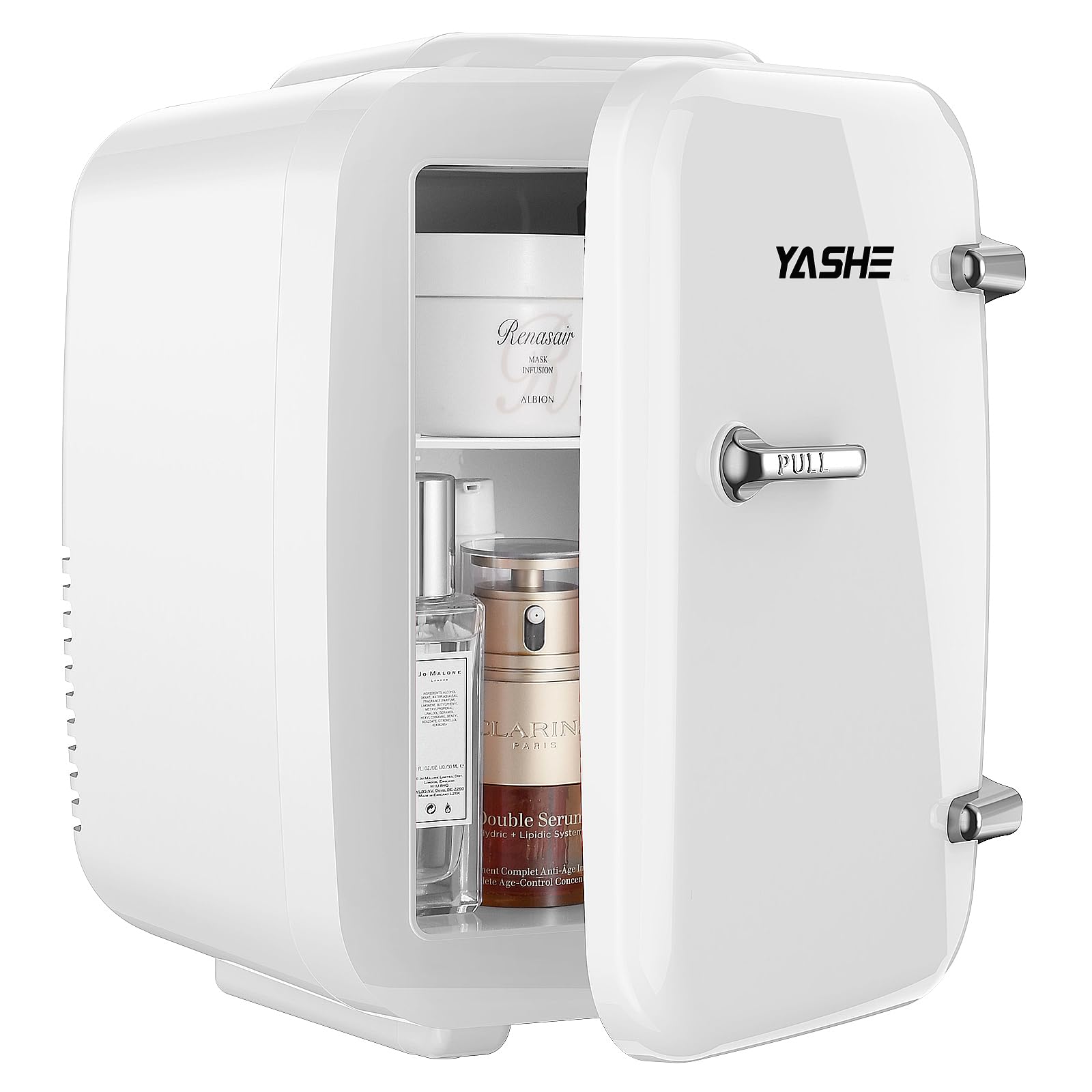 Mini Kühlschrank, 4 Liter Mini-Kühlschränke für Kosmetik, Getränke, 220V AC/ 12V DC Thermoelektrische Kühlung und Erwärmung, Kleiner Kühlschrank für Schlafzimmer, Büro, Wohnheim, Auto