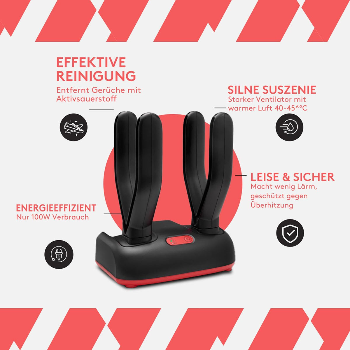 Ozone - Shoe Dryer & Shoe Freshener - Ozone Technology - Kills bacteria and fungi - No unpleasant odors - Fresh and clean shoes - Energy efficient! 
