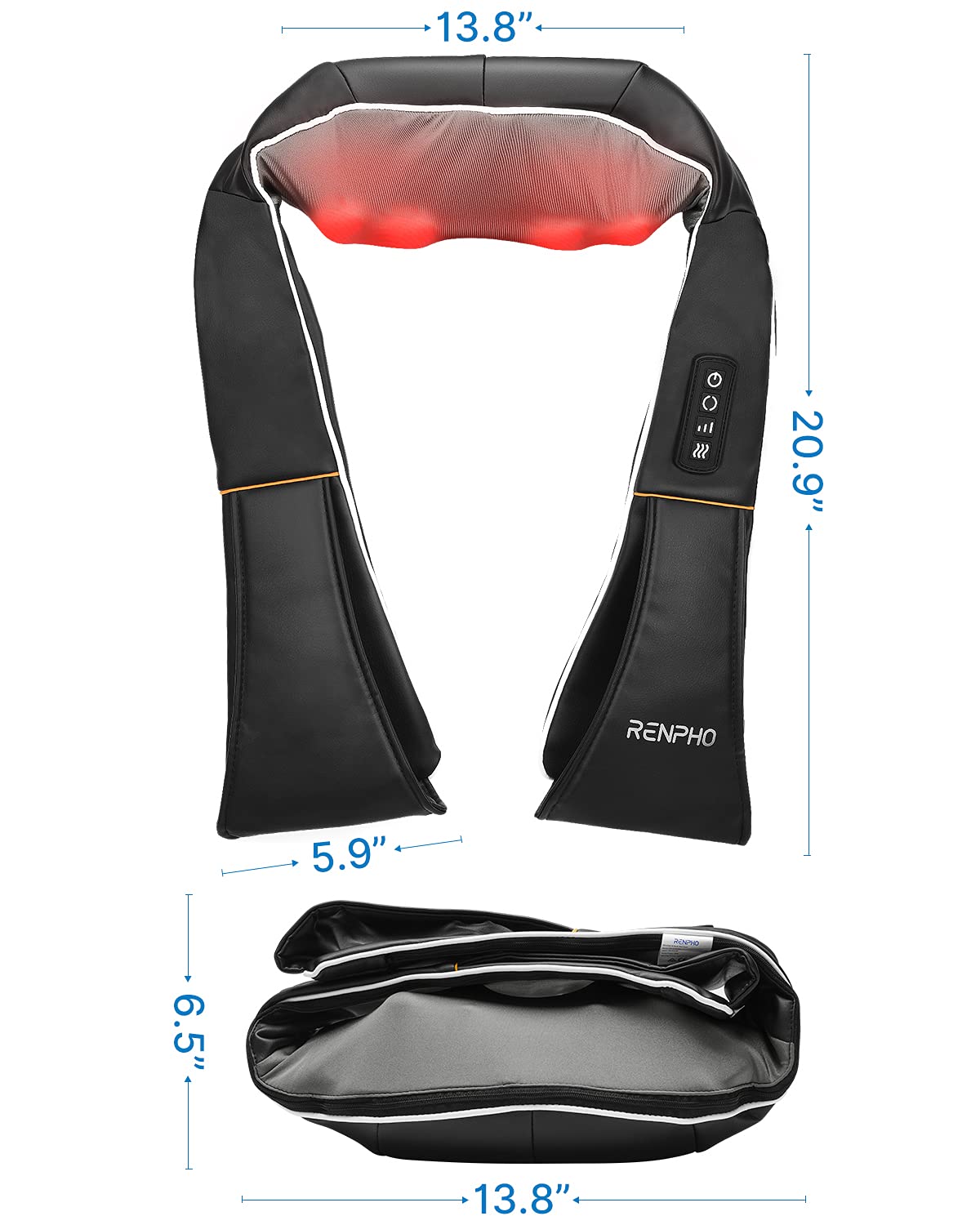 Massagegerät Schulter Nackenmassagegerät mit Wärme, Shiatsu Massagegerät mit 3D-Massage von tiefem Gewebe, Massage für Nacken, Rücken, Beine, Füße, Geschenke für Frauen, Geschenke für Männer