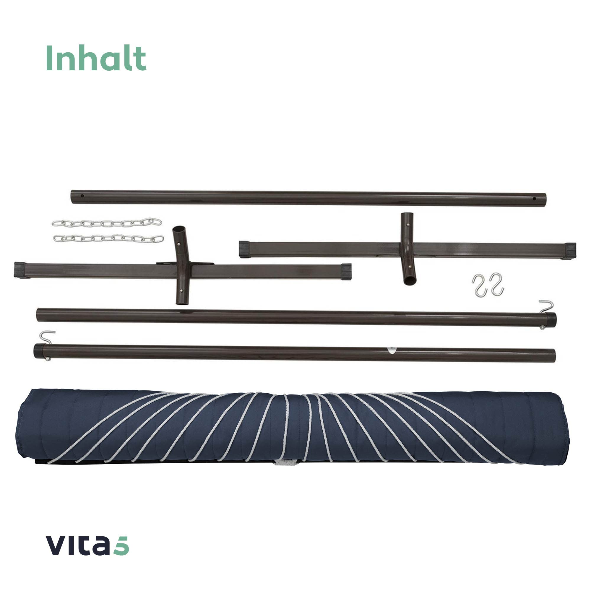 Hängematte mit Gestell und Tisch - Hängematte Outdoor für den Garten, Pool & Balkon - Großzügige Hängematten 2 Personen - Doppelhängematte mit Ständer und Beistelltisch - 200 kg Belastbarkeit