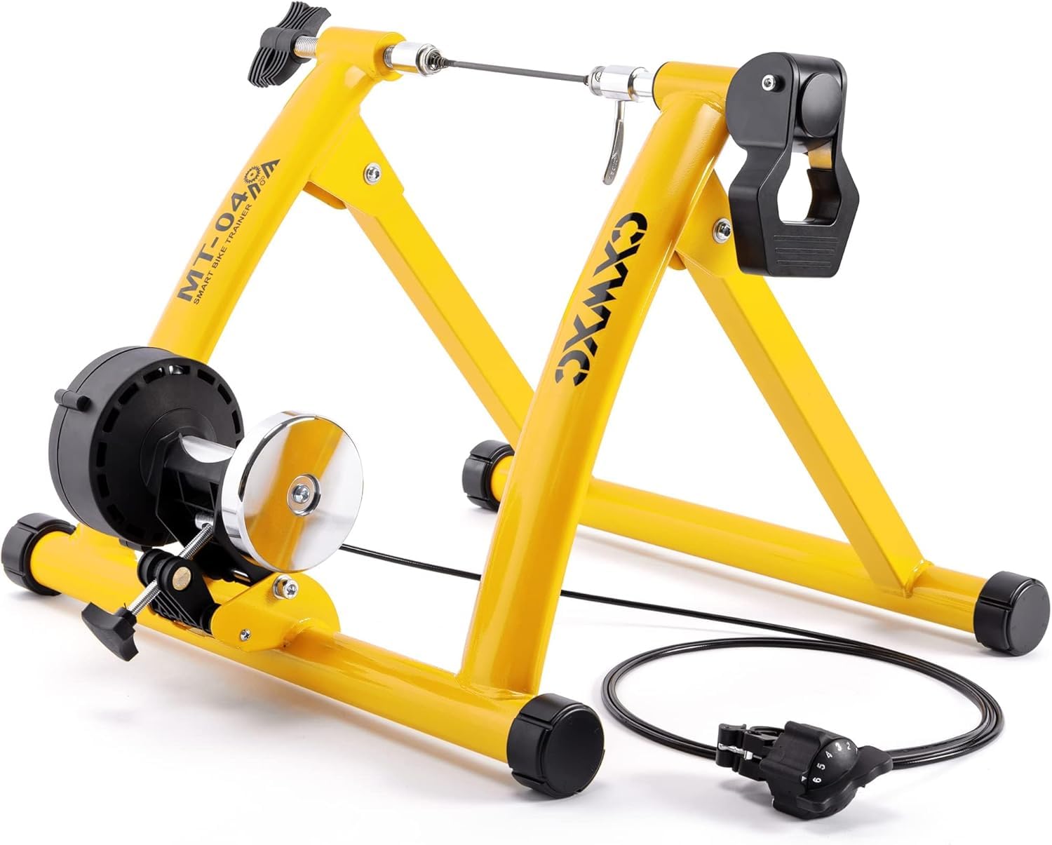 Fahrrad Rollentrainer, Klappbar Stahl Bike Trainer mit Schnellspanner Vorderradunterlage Radtrainer für 26-29 Zoll Fahrradtraining Fahrradfahren Zuhause Indoor