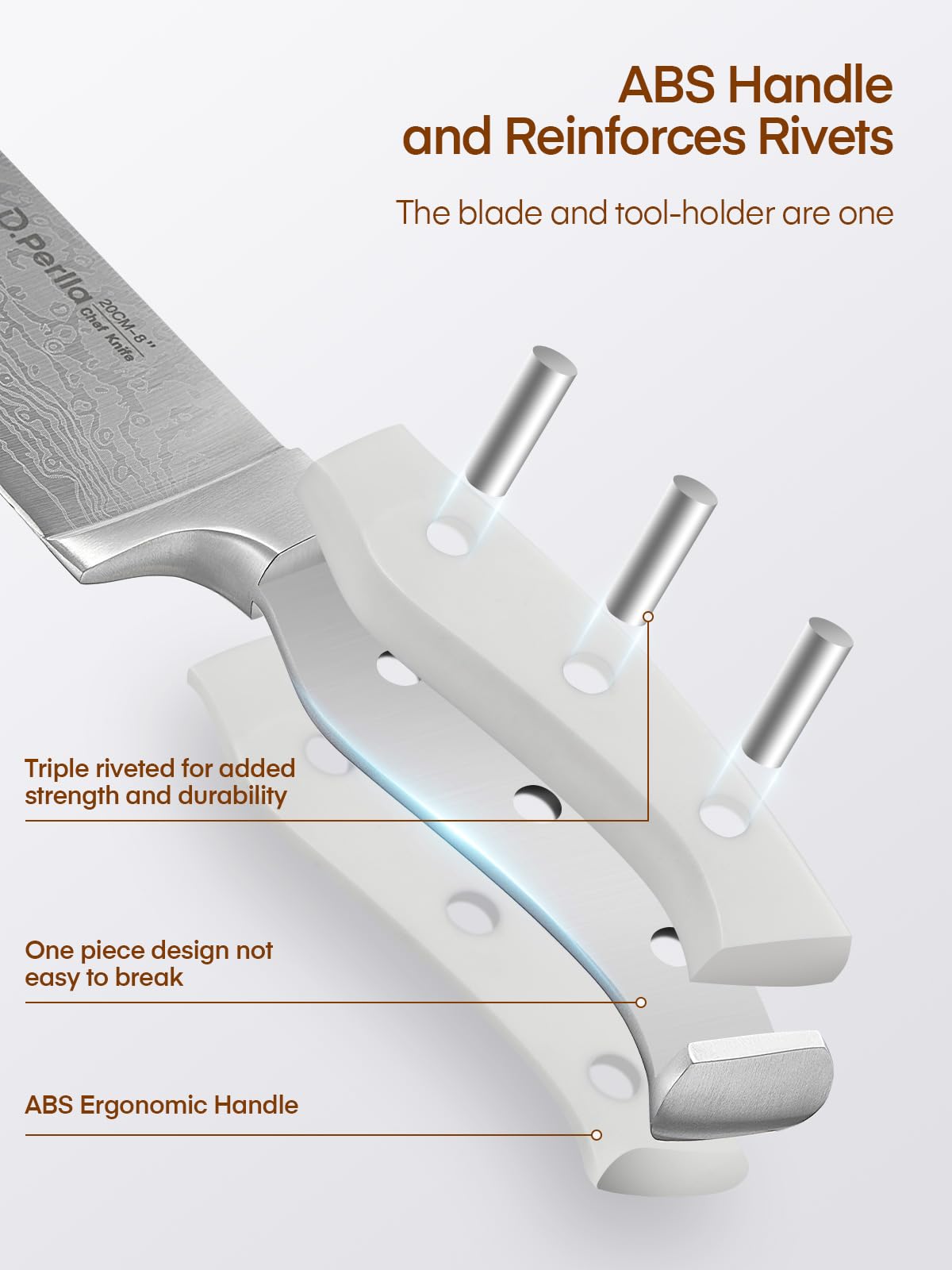 Messerblock Set, 14-teiliger selbstschärfender Messerblock mit Messer, scharfer Edelstahlmessersatz mit Kunststoffgriff und Holzblock, professionelles Küchenmesserset
