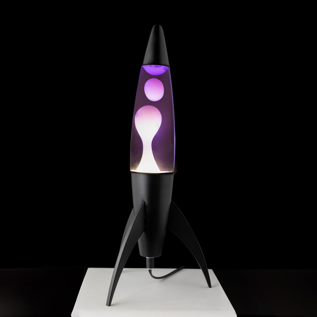 Lavalampe "Rocket" - Retro-Lavalampe mit Ersatzbirne, ideal für Wohnzimmer, Schlafzimmer und Büro. Maße: 20 x 20 x 45 cm.