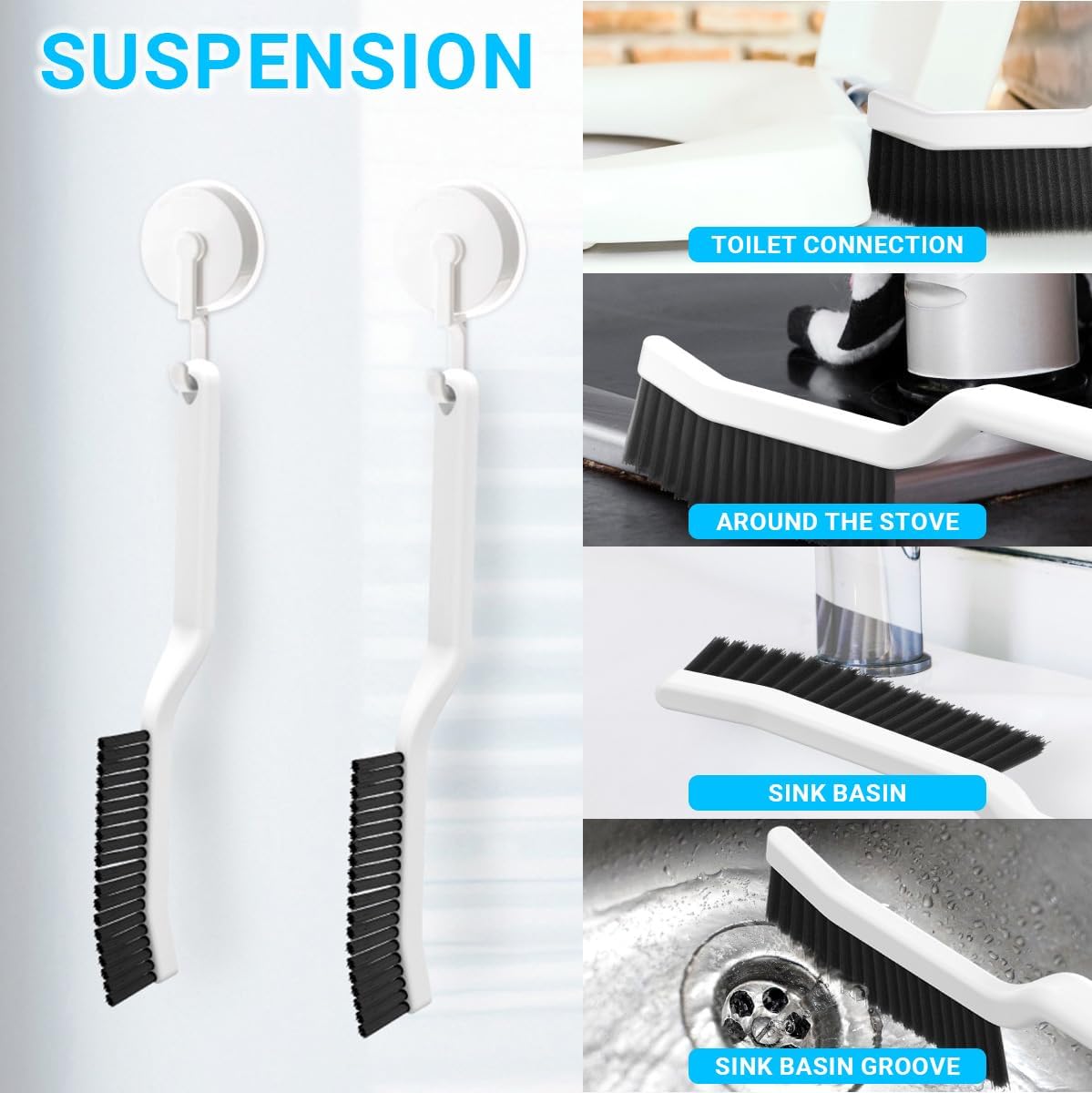 14 Stück Hartborsten Eckenreinigungsbürste, Fugenbürste, Reinigungsbürste | Spaltreinigungsbürste, Fugenbürste Bad, Für Bad, Dusche, Küche, Toilette, Waschbecken