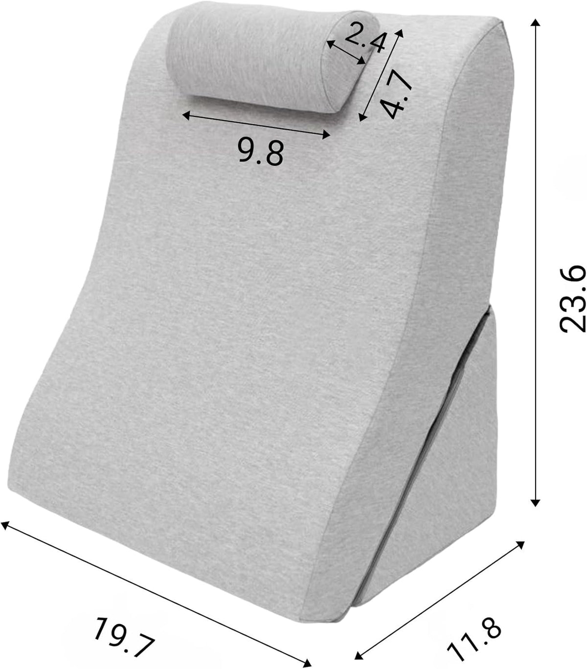 Lesekissen – Rückenkissen, verstellbare Kopfstütze, Memory-Schaum, abnehmbarer Bezug, atmungsaktiv & rutschfest, Griff – dreieckig für Rücken, Hals & Beine – 60 x 50 x 30 cm