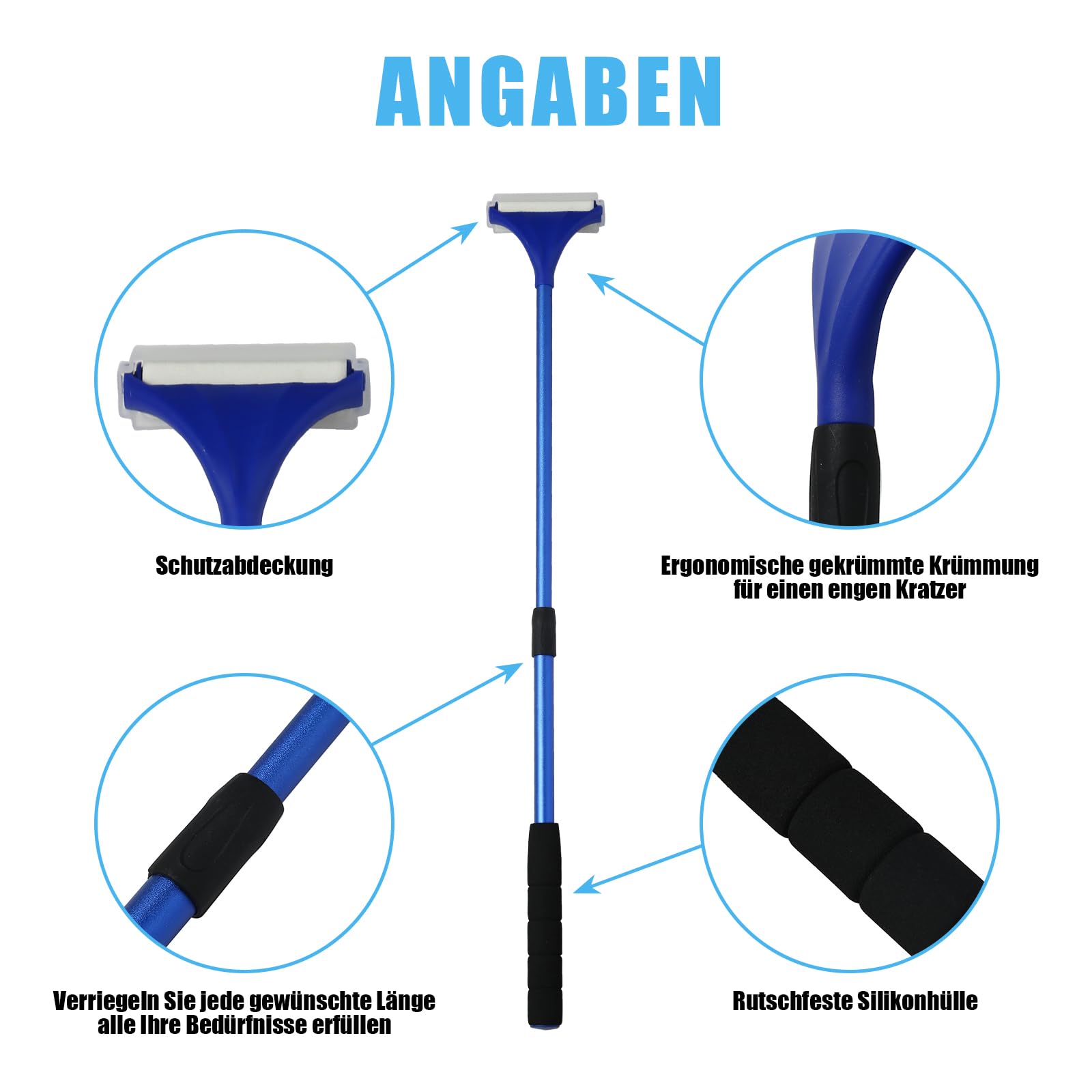 Mini Lotion Applikator Lotionsbürste Kosmetik Applikator Körperpflege Hautpflegewerkzeug mit drei Ersatzköpfen, verstellbar