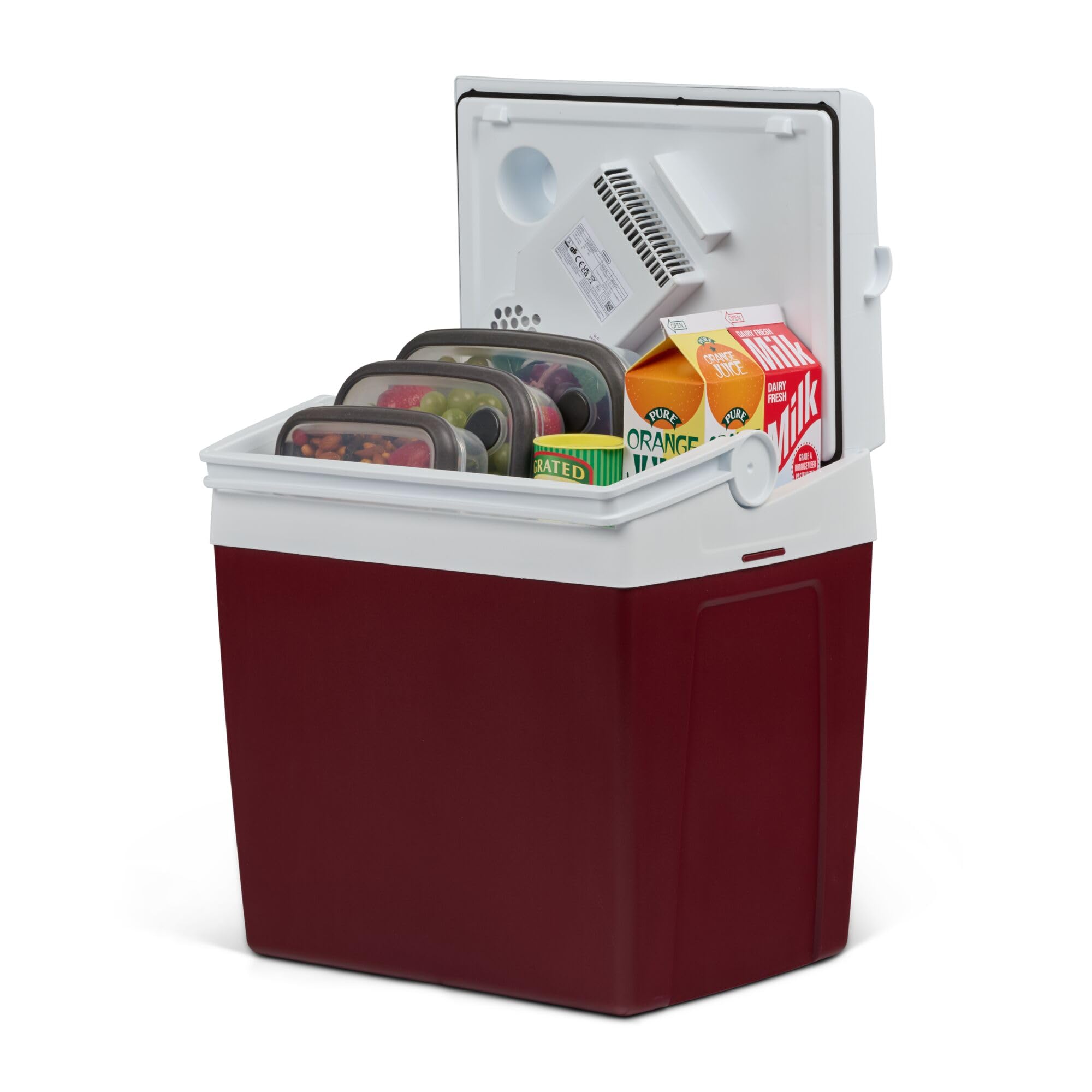 Elektrische Kühlbox, 12V und 230V, 26L, blau - Mini-Kühlschrank für Auto, Camping, Urlaub, Boot, Festivals - leicht, tragbar, mit praktischem Kabelfach und Eco/Max Modus