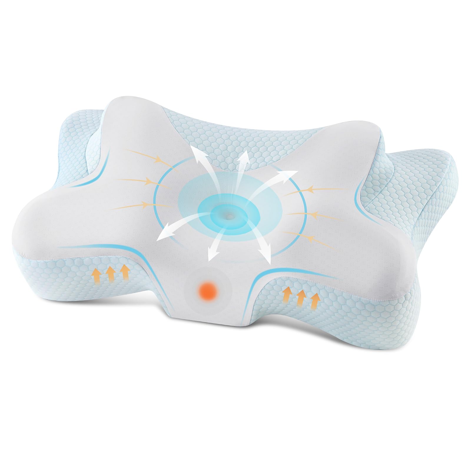 Halskissen, Memory Foam Kissen, Schlafkissen für Seiten, Rücken- und Magenschläfer