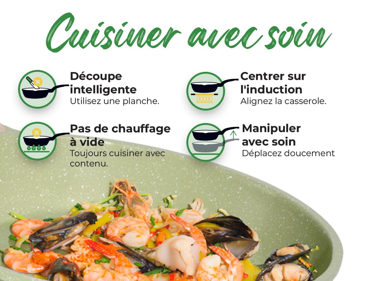 Induktionsgefässe - Pfannenset mit Deckel - Induktionsgefässe Set - Töpfe & Pfannen Set ohne PTFE und PFOA - Kochgeschirr-Topf-Induktion