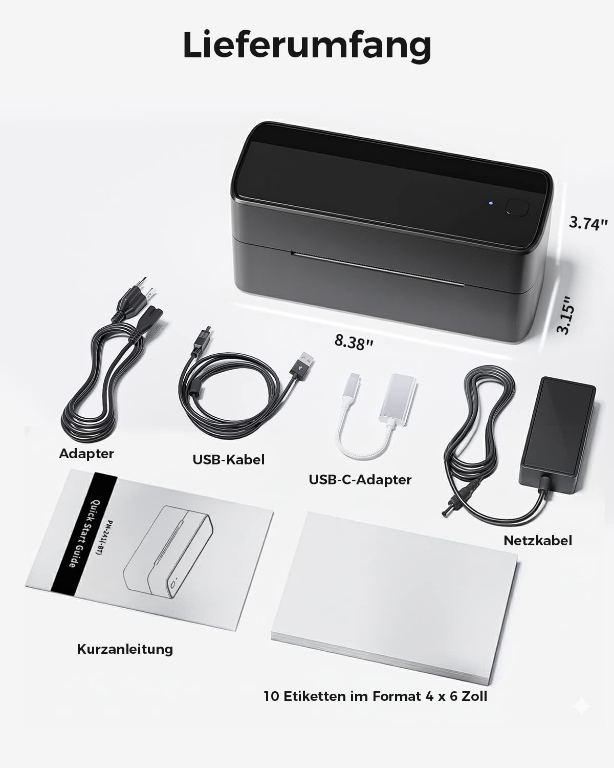 Bluetooth DHL Etikettendrucker, Label Printer - Thermodrucker