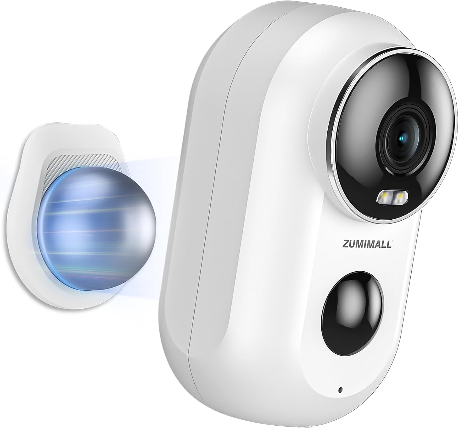 Überwachungskamera Aussen Akku, 2K Kabellose Outdoor WLAN IP Kamera mit PIR Bewegungsmelder, IR Nachtsicht, IP66 Wasserdich, 2-Wege Audio, Cloud/SD Storage, Sirenenalarm