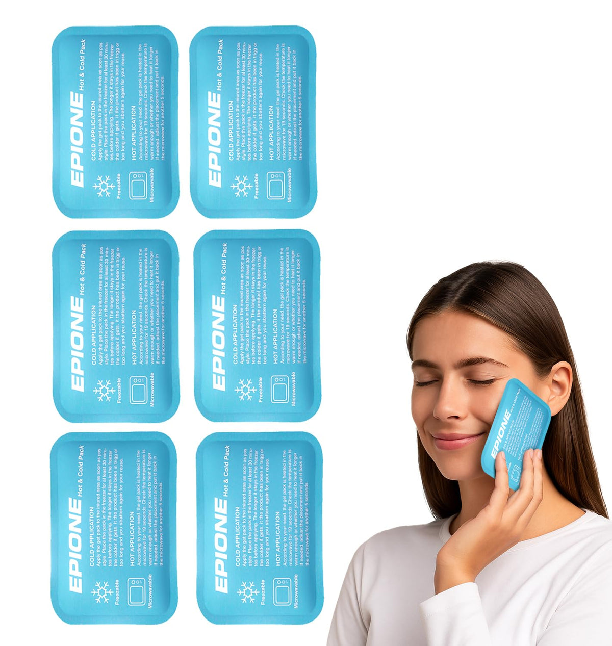 Kühlpads Epione 3XL Gelkissen kalt/warm – mit elastischem Gurt und Stoffhülle – wiederverwendbar zur Schmerzlinderung bei Muskel‑ und Gelenkschmerzen, Verletzungen und Physiotherapie