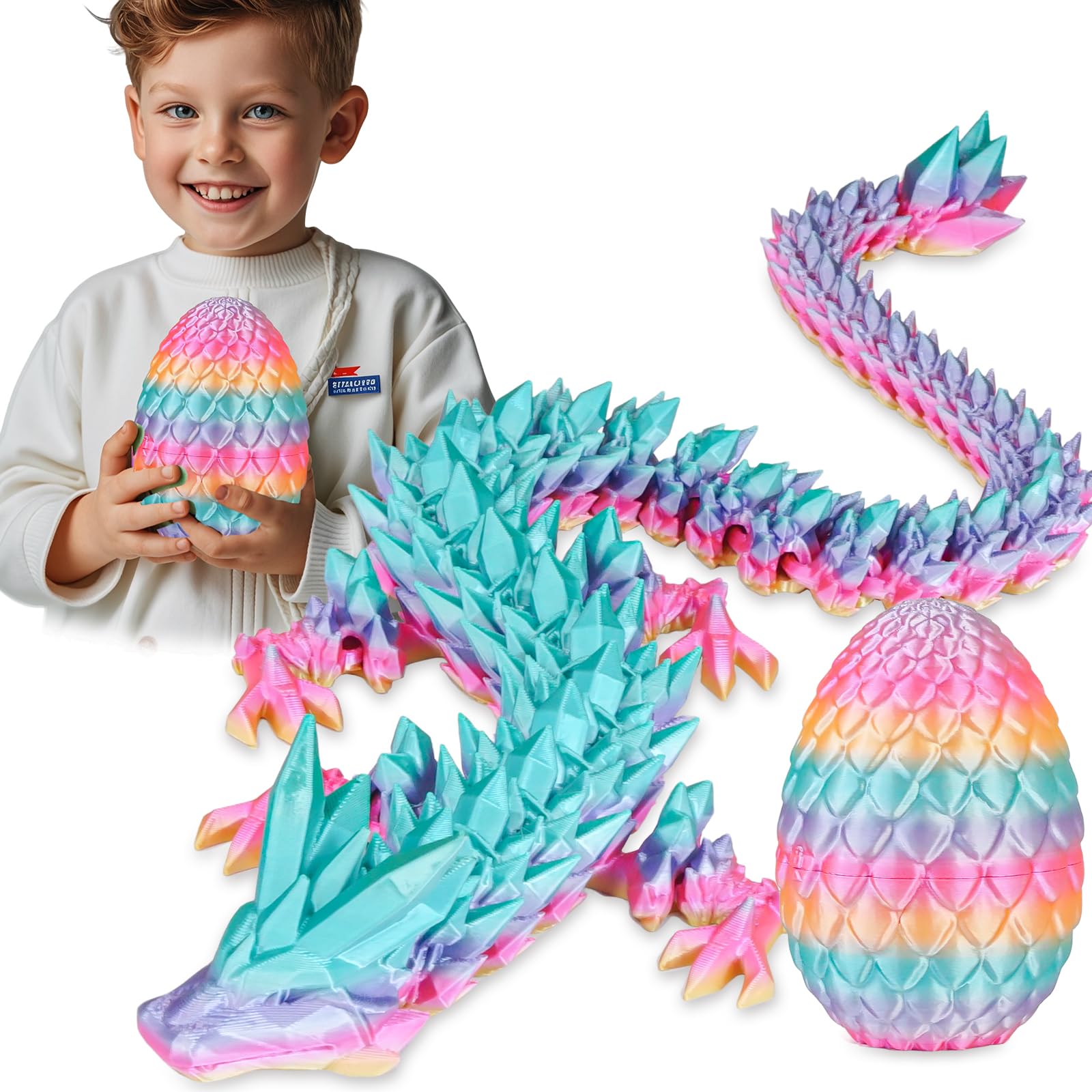 Überraschungseier - Drachenei mit Drachen im Inneren, Geschenke für Kinder und Erwachsene, 3D-gedrucktes Fidget-Spielzeug, perfekt für Weihnachten, Ostern, Geburtstage, Dekoration, Stressabbau