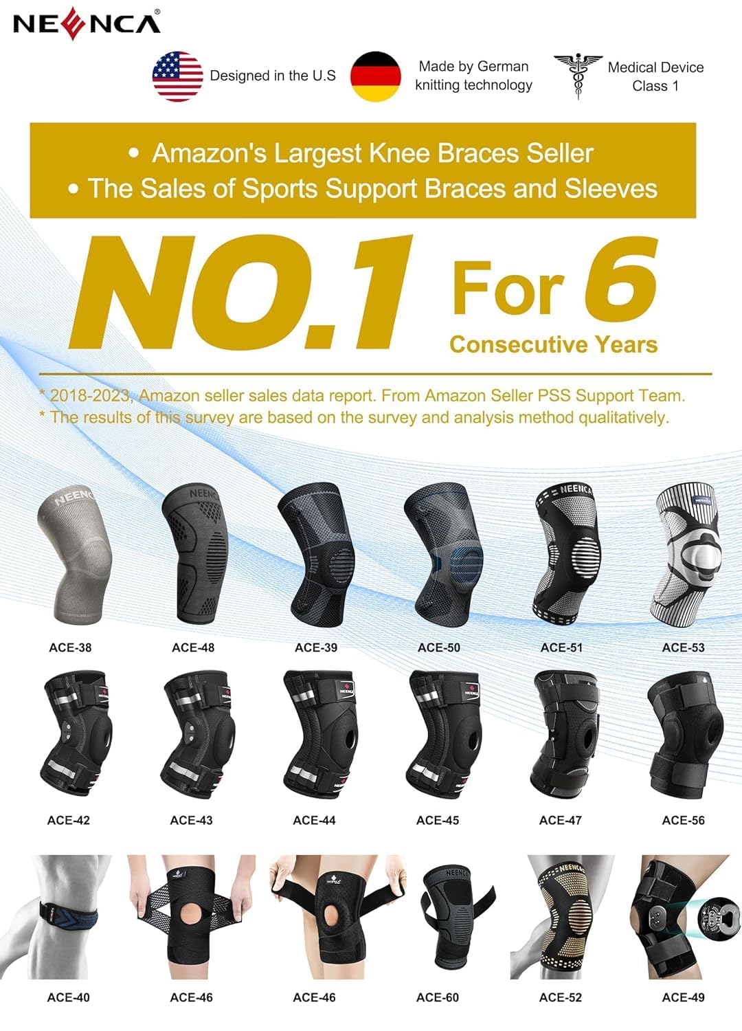 Kniebandage gegen Knieschmerzen, Kniestütze mit Scharnier und patentiertem X-Strap Befestigungssystem, starke Stabilität zur Schmerzlinderung, bei Arthritis, Meniskusriss, ACL, PCL, MCL