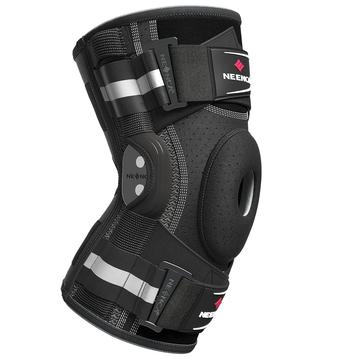 Kniebandage gegen Knieschmerzen, Kniestütze mit Scharnier und patentiertem X-Strap Befestigungssystem, starke Stabilität zur Schmerzlinderung, bei Arthritis, Meniskusriss, ACL, PCL, MCL