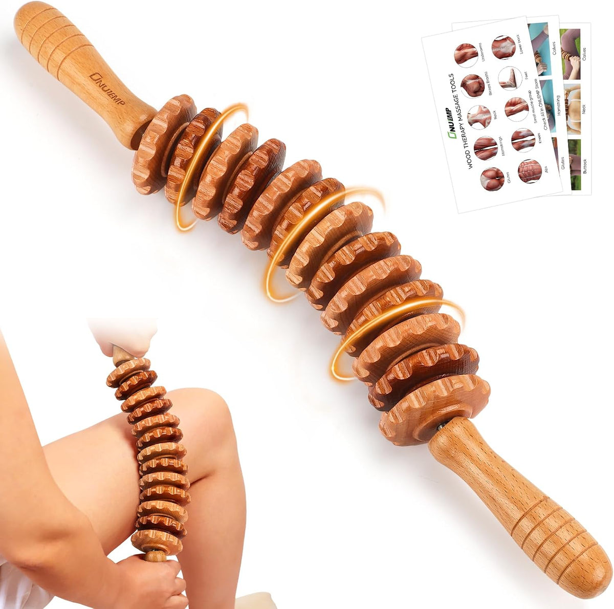Faszienrolle Holz Massagegerät Faszienstab Roller