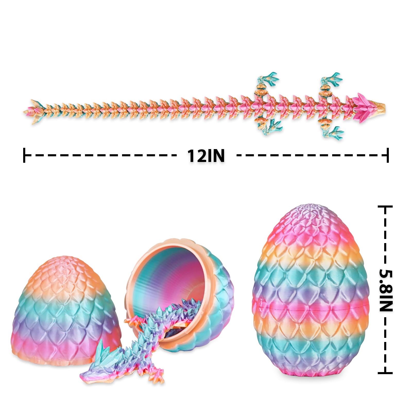Überraschungseier - Drachenei mit Drachen im Inneren, Geschenke für Kinder und Erwachsene, 3D-gedrucktes Fidget-Spielzeug, perfekt für Weihnachten, Ostern, Geburtstage, Dekoration, Stressabbau