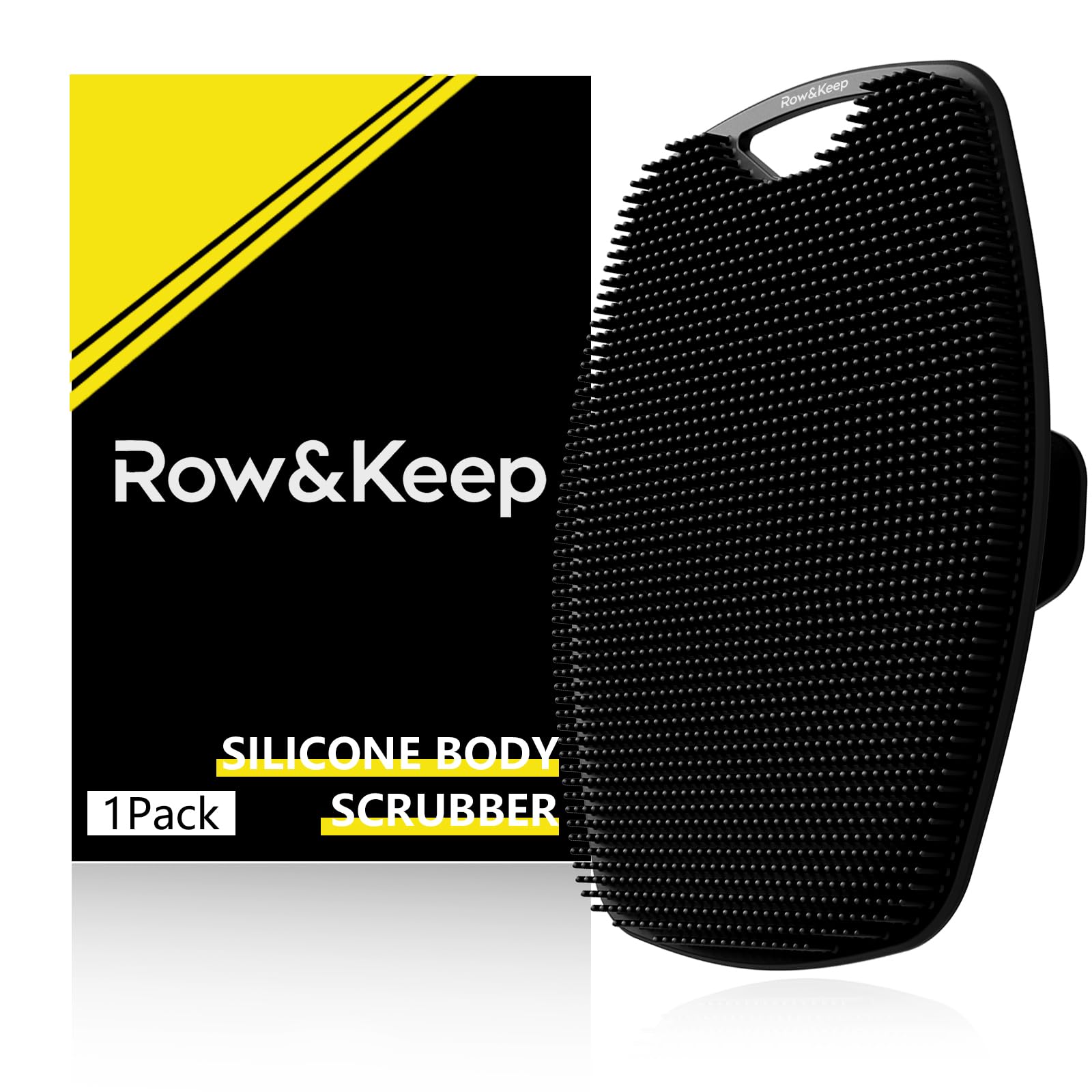 Silikon Rückenschrubber für Die Dusche, Silikon Körperschrubber mit Langem Griff, Rückenschrubber, Abgestorbene Haut entfernen und Massage