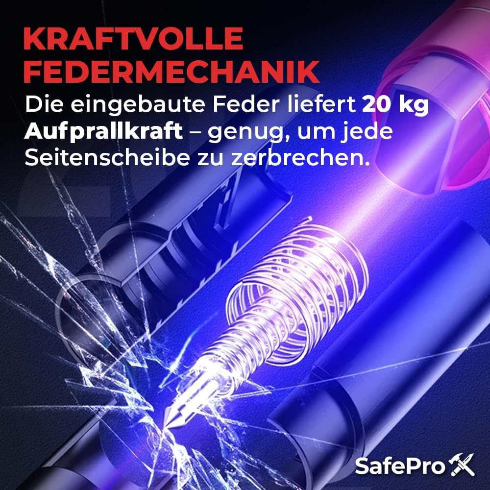 Notfallhammer für Auto, lebensrettender Fensterbrecher und Gürtelschneider, kompaktes Rettungswerkzeug für schnelle Unfallhilfe und Sicherheit unterwegs