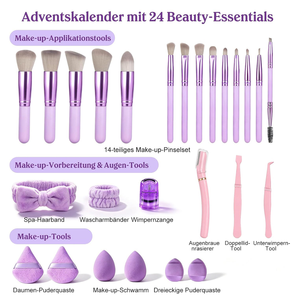 Adventskalender 2026 Beauty, 24 Tage Make Up Frauen Teenager Mädchen