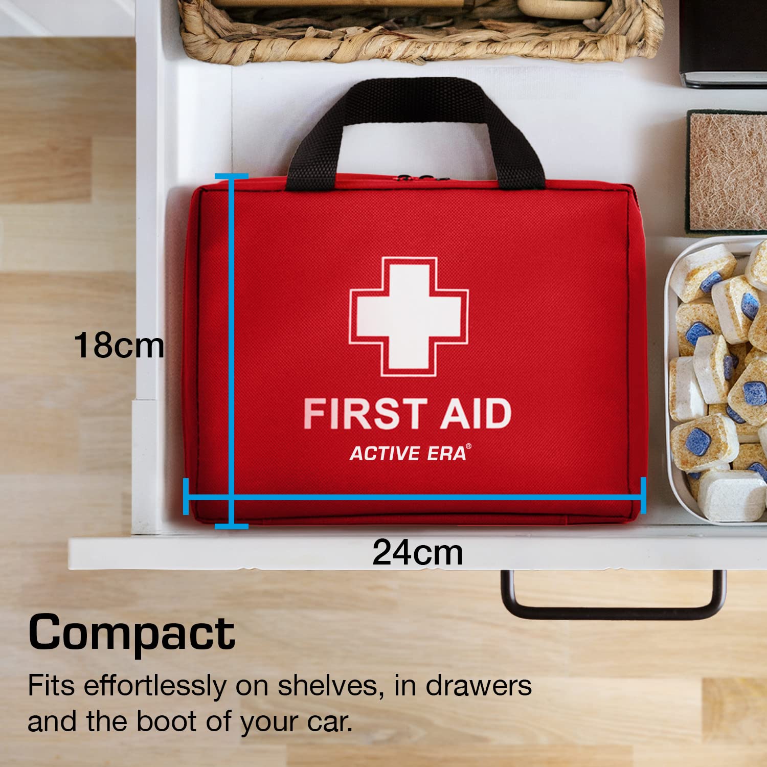 Active Era Premium Erste-Hilfe-Kit - 120-teilige Erste-Hilfe-Kit - Notfallausrüstung einschließlich Kühlpackungen, Pflaster, Rettungsdecke für zu Hause, Reisen oder als Erste-Hilfe-Kit im Freien - ISO 13485