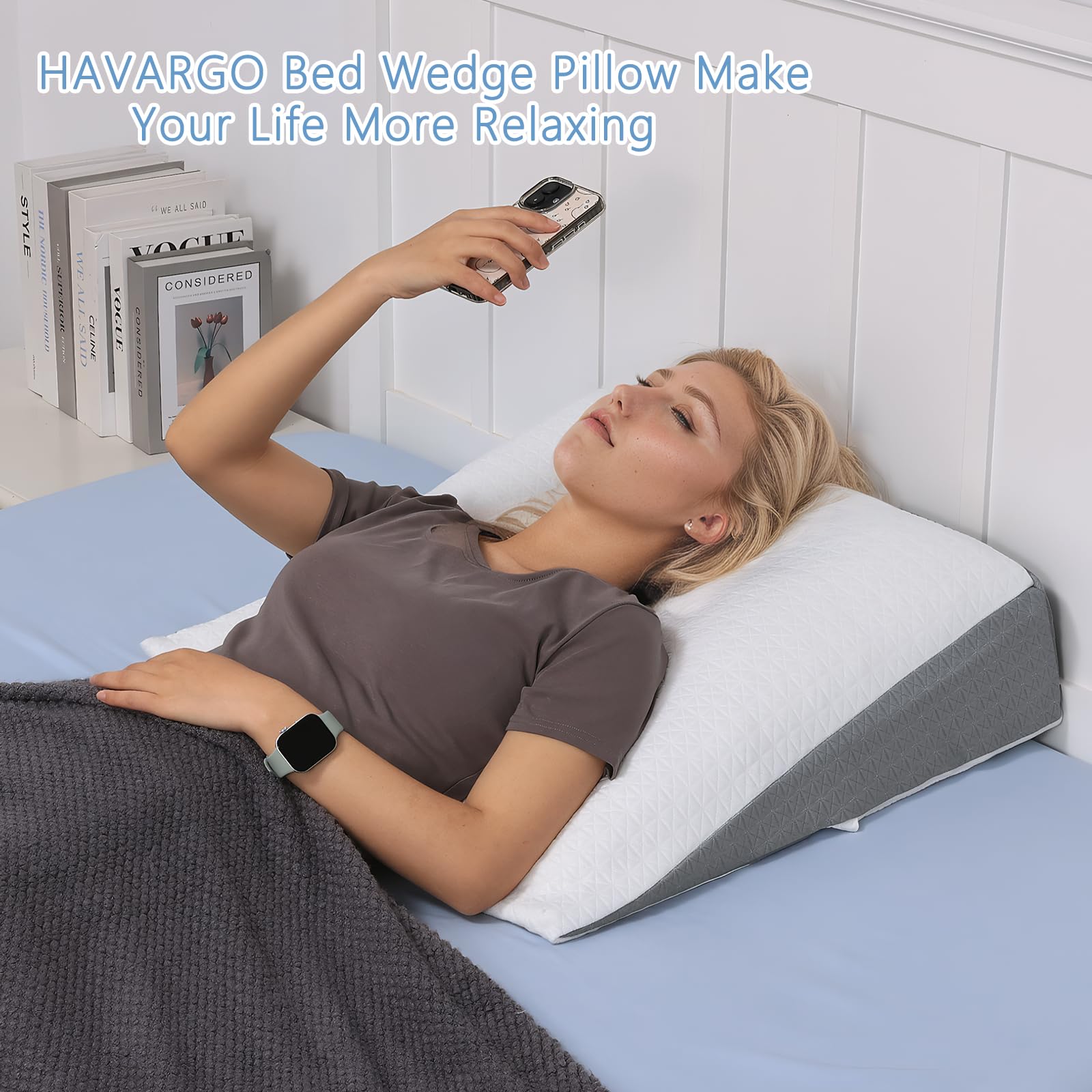 Venenkissen, Legevationskissen aus Memory-Schaum, Beinkissen zur Erleichterung, Positionierungskissen mit abnehmbarer Abdeckung, Doppelschicht-Legkissen zum Schlafen