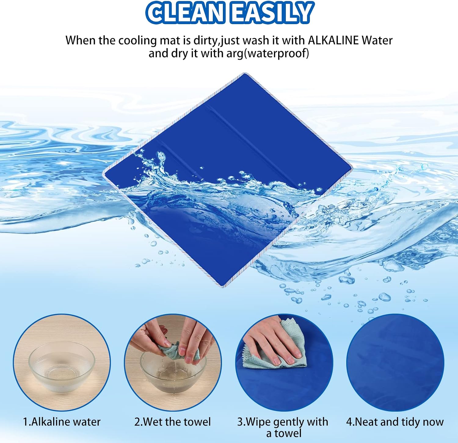 Gel Kühlmatte Kühlkissen Isomatte 140×70cm, Kühlkissen Kühlpad zur Regulierung der Körpertemperatur, Selbstkühlendes Kühlkissen für Hunde Katzen Haustiere…