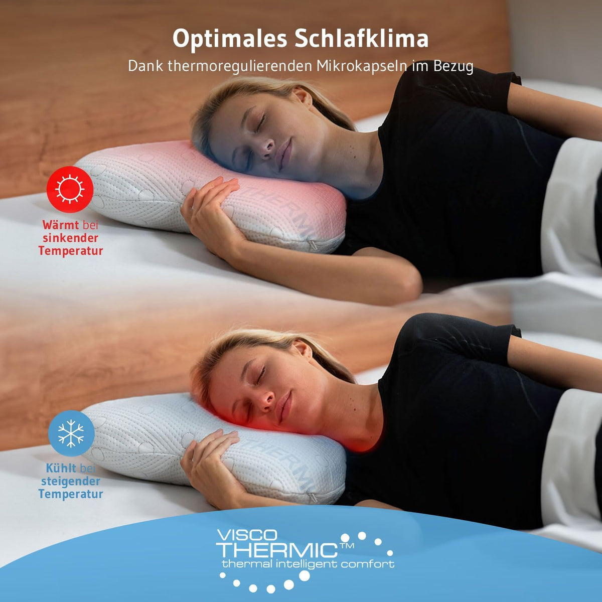 Seitenschläferkissen / Schmetterlingskissen mit Thermo Bezug