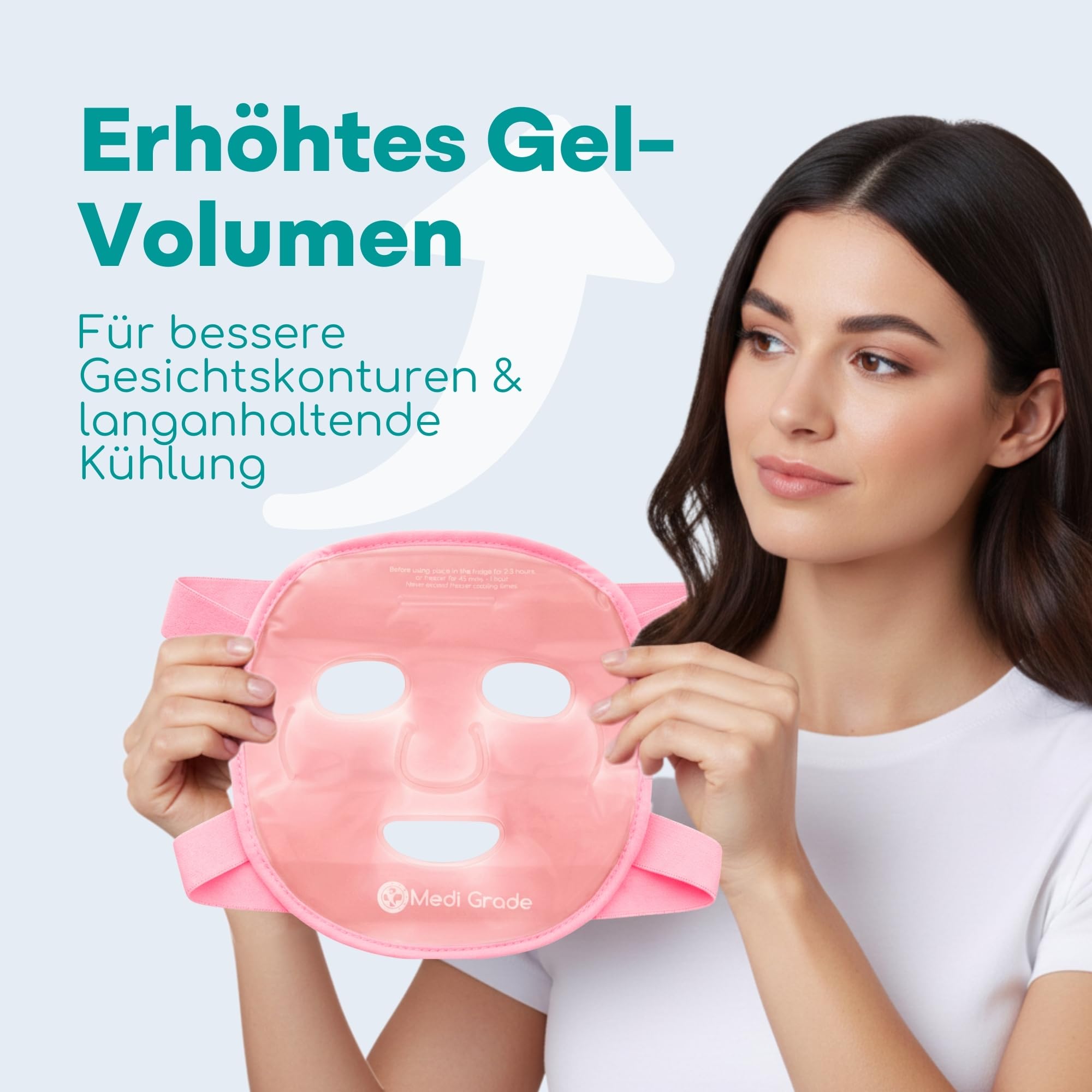 Kühlmaske für Gesicht Augen im Set, Erfrischende Gel Eismaske | Gesichtskühlmaske Augen Kühlmaske gegen geschwollene Augen, zum Augenringe Entfernen, bei Migräne, mit praktischer Kühltasche