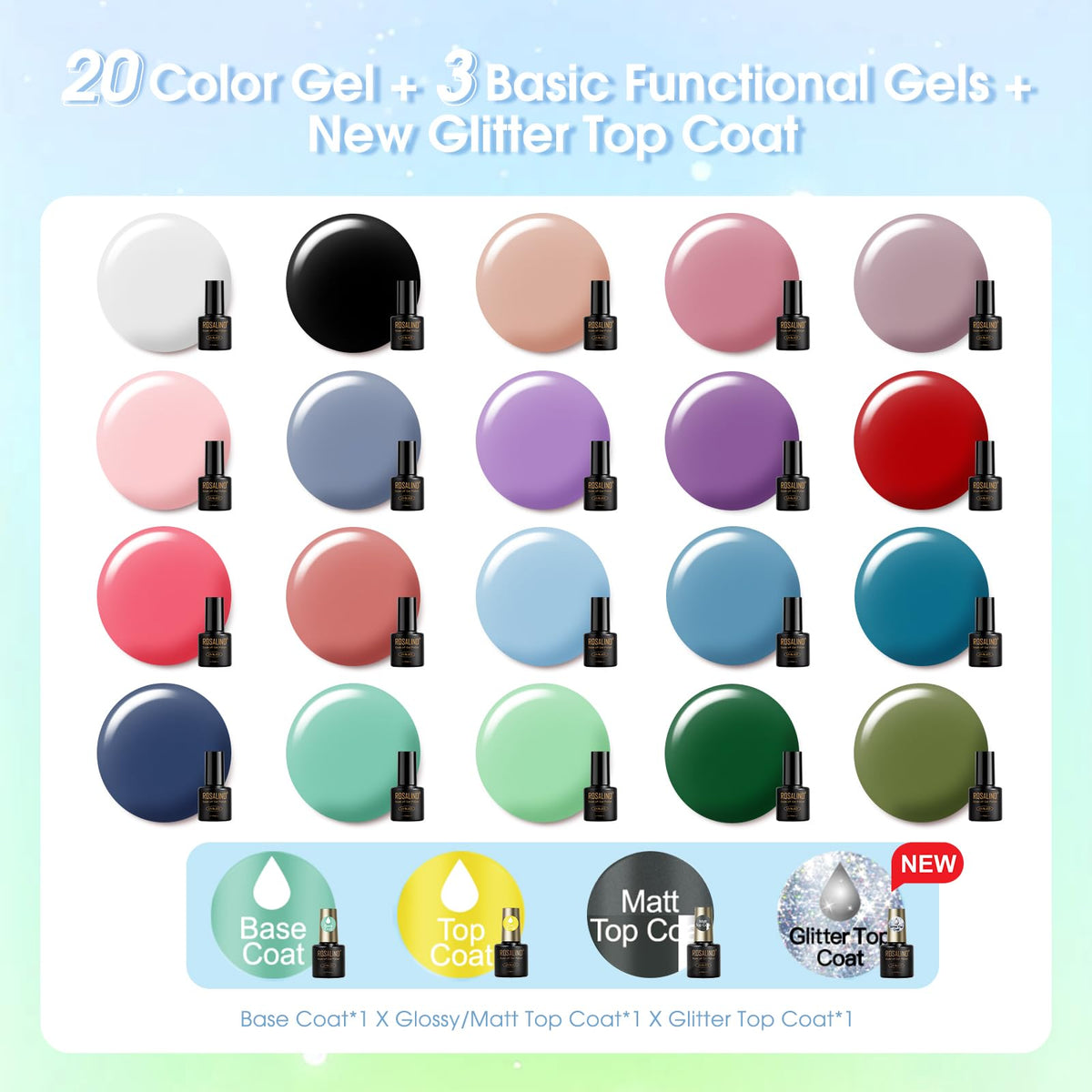 UV Nagellack Set Weiß Rosa Violett Rot Grün Blau Gel