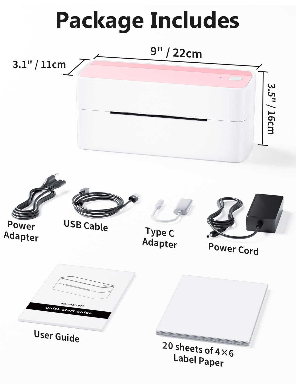 Bluetooth DHL Etikettendrucker, Label Printer - Thermodrucker