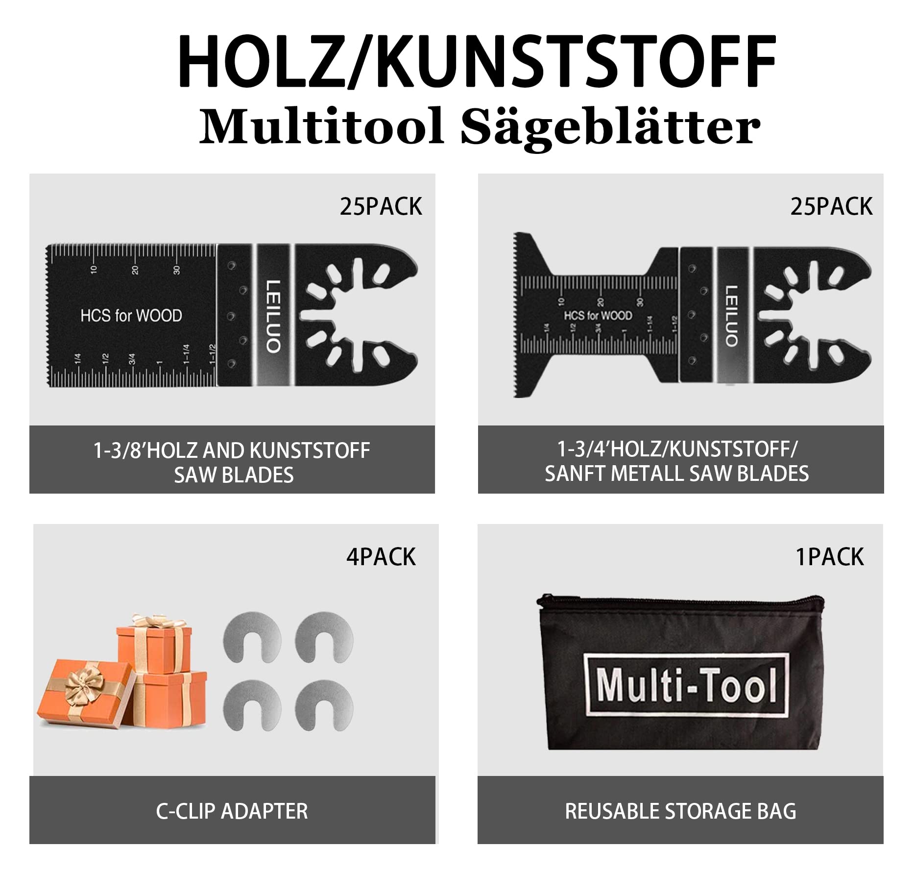 155-teiliges Oszillierendes Multitool Zubehörset Schneiden Schleifen Verfugen Universelle Oszillierende Sägeaufsätze mit Aufbewahrungstasche Kompatibel mit DeWalt Dremel Makita und Mehr