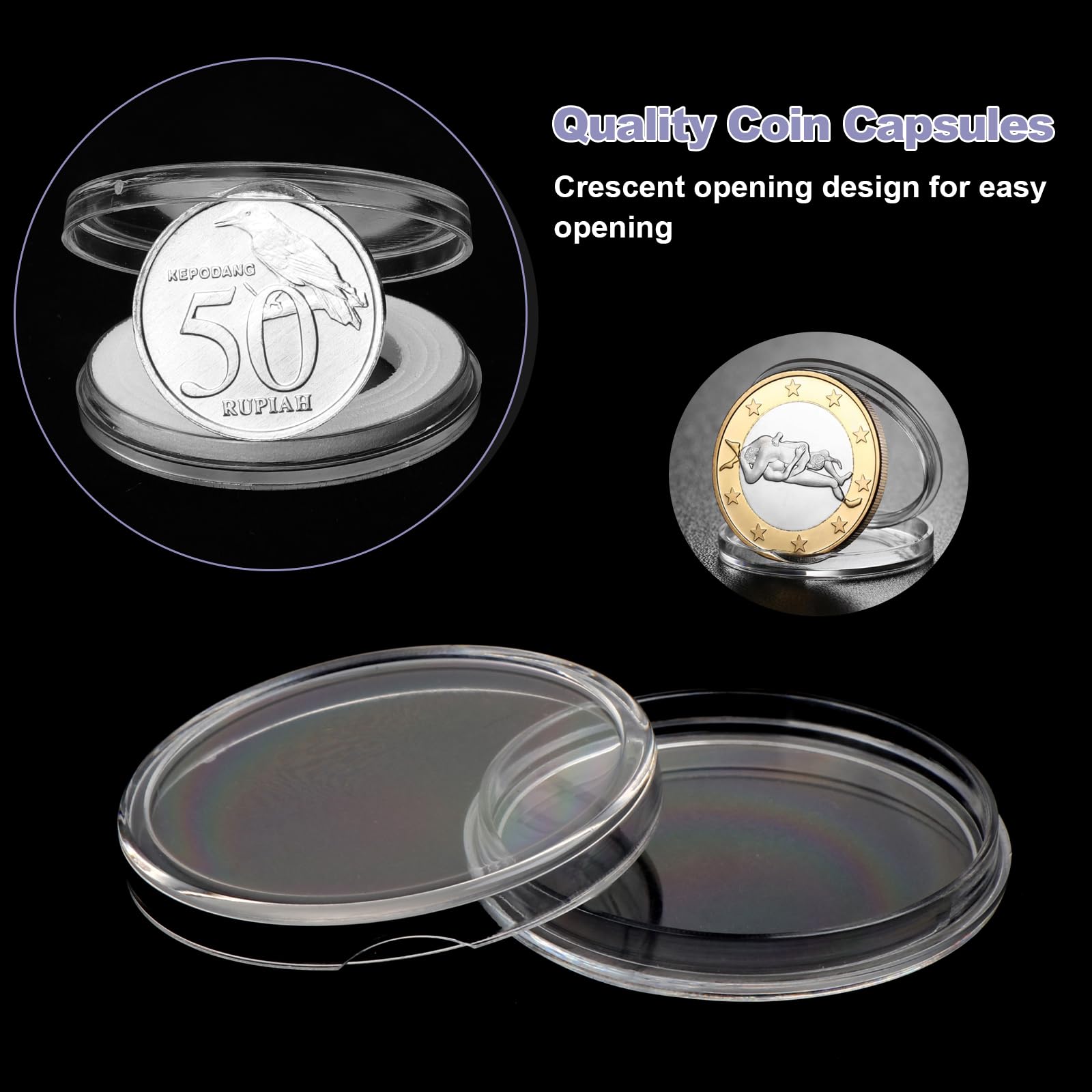 Münzaufbewahrungsbox Holzmünzenhalter / Kapseln mit runden Münzkapseln für Münzsammlung 18/21/25/27/30 mm