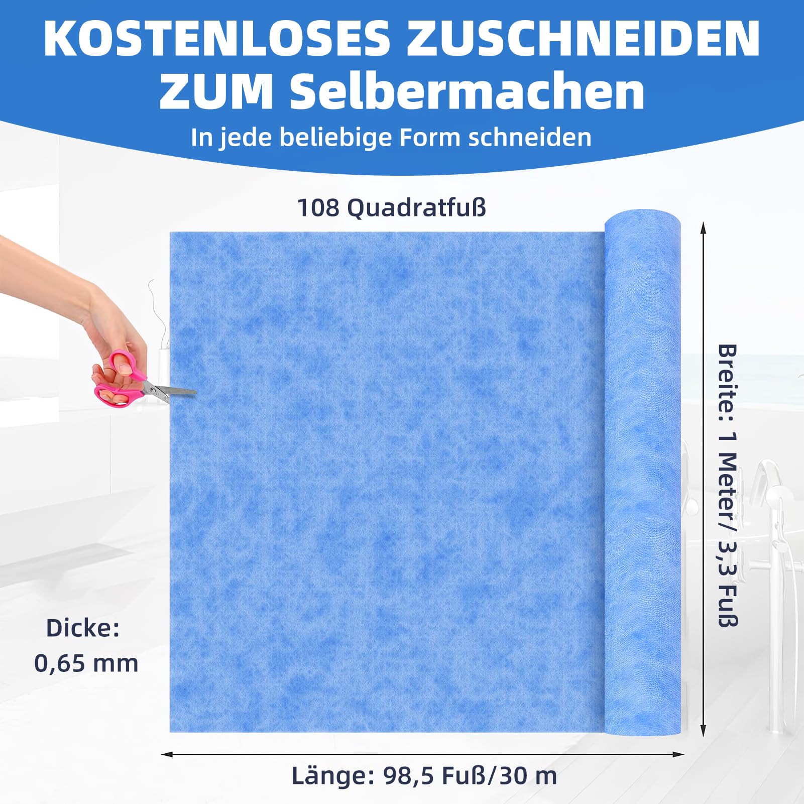 10 x Abdichtungs-Rollen à 30 m2 - Dichtbahnen - Abdichtung Duschen/Terrassen - NEU & OVP! - Direkt ab Lager Schweiz!