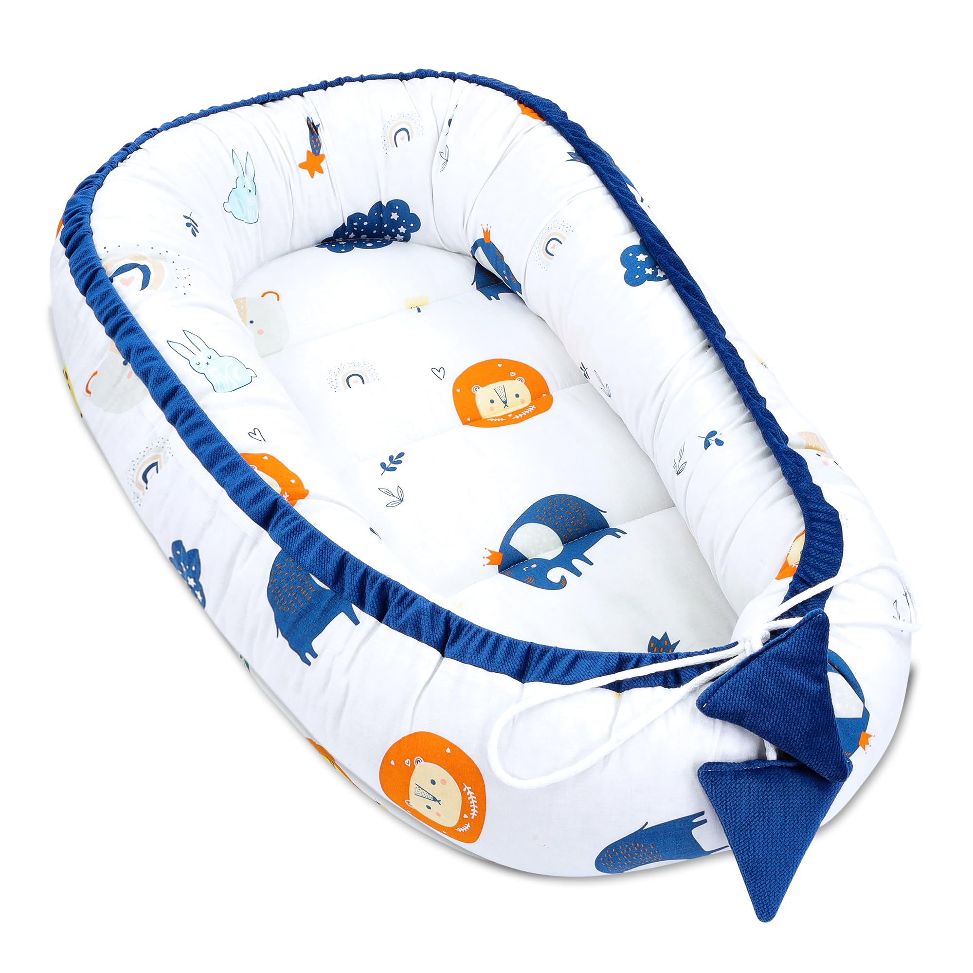 Babynest Babynestchen Neugeborene 90 x 50 cm baby nestchen tragbar nest für bett kinder kuschelnest coccon für Jungen und Mädchen