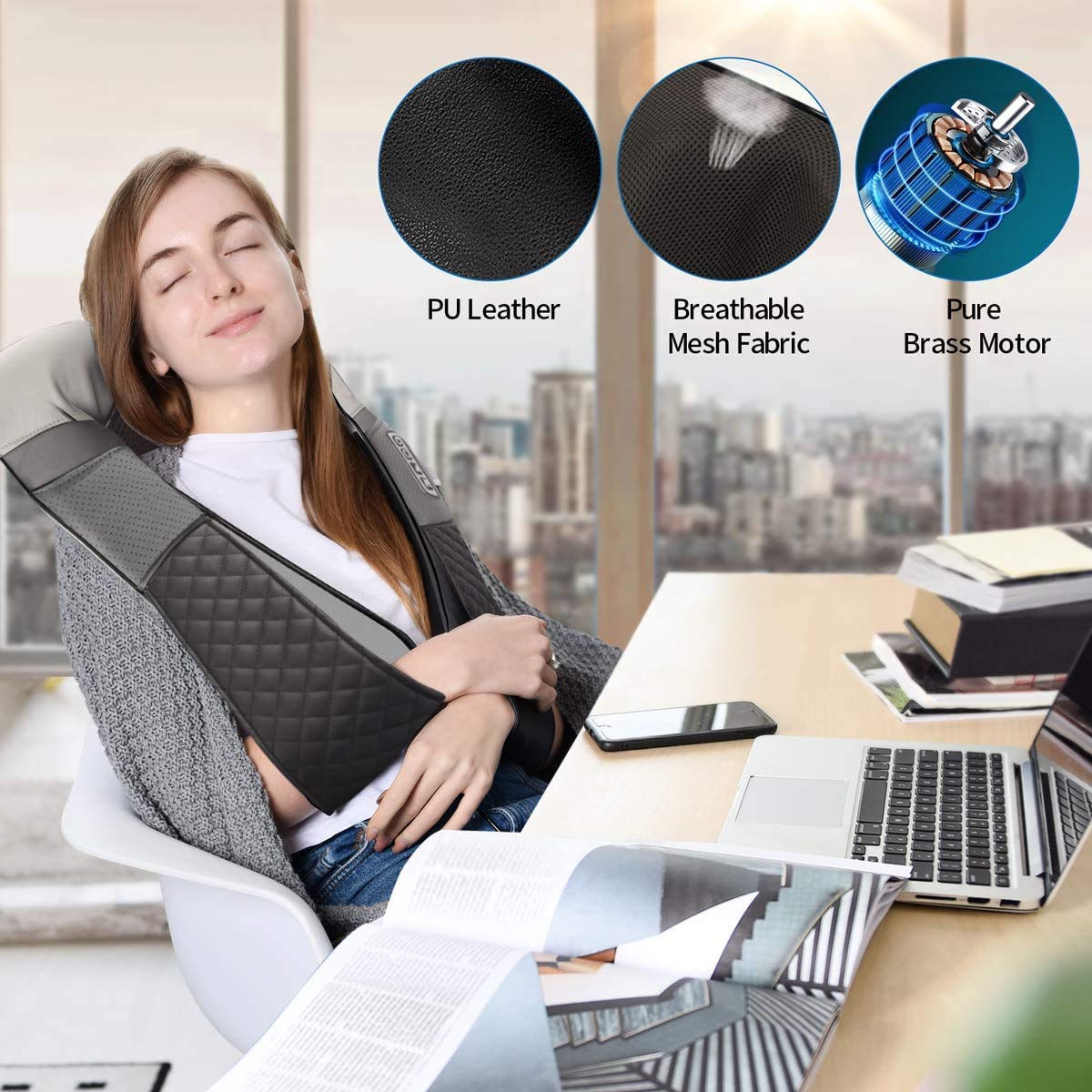 Massagegerät Schulter Nackenmassagegerät mit Wärme, Shiatsu Massagegerät mit 3D-Massage von tiefem Gewebe, Massage für Nacken, Rücken, Beine, Füße, Geschenke für Frauen, Geschenke für Männer