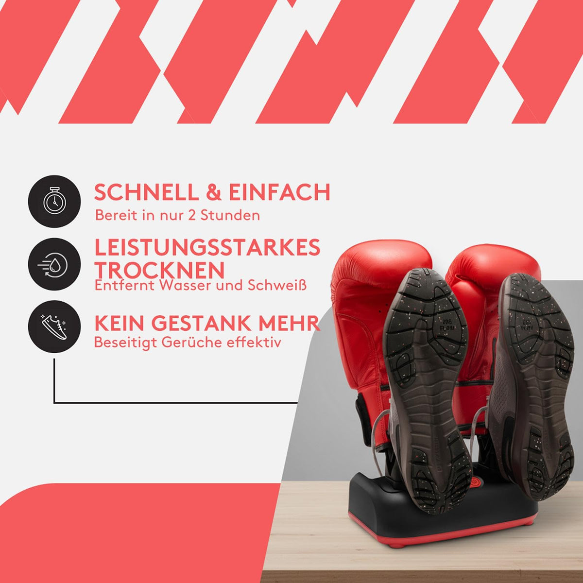 Ozone - Shoe Dryer & Shoe Freshener - Ozone Technology - Kills bacteria and fungi - No unpleasant odors - Fresh and clean shoes - Energy efficient! 