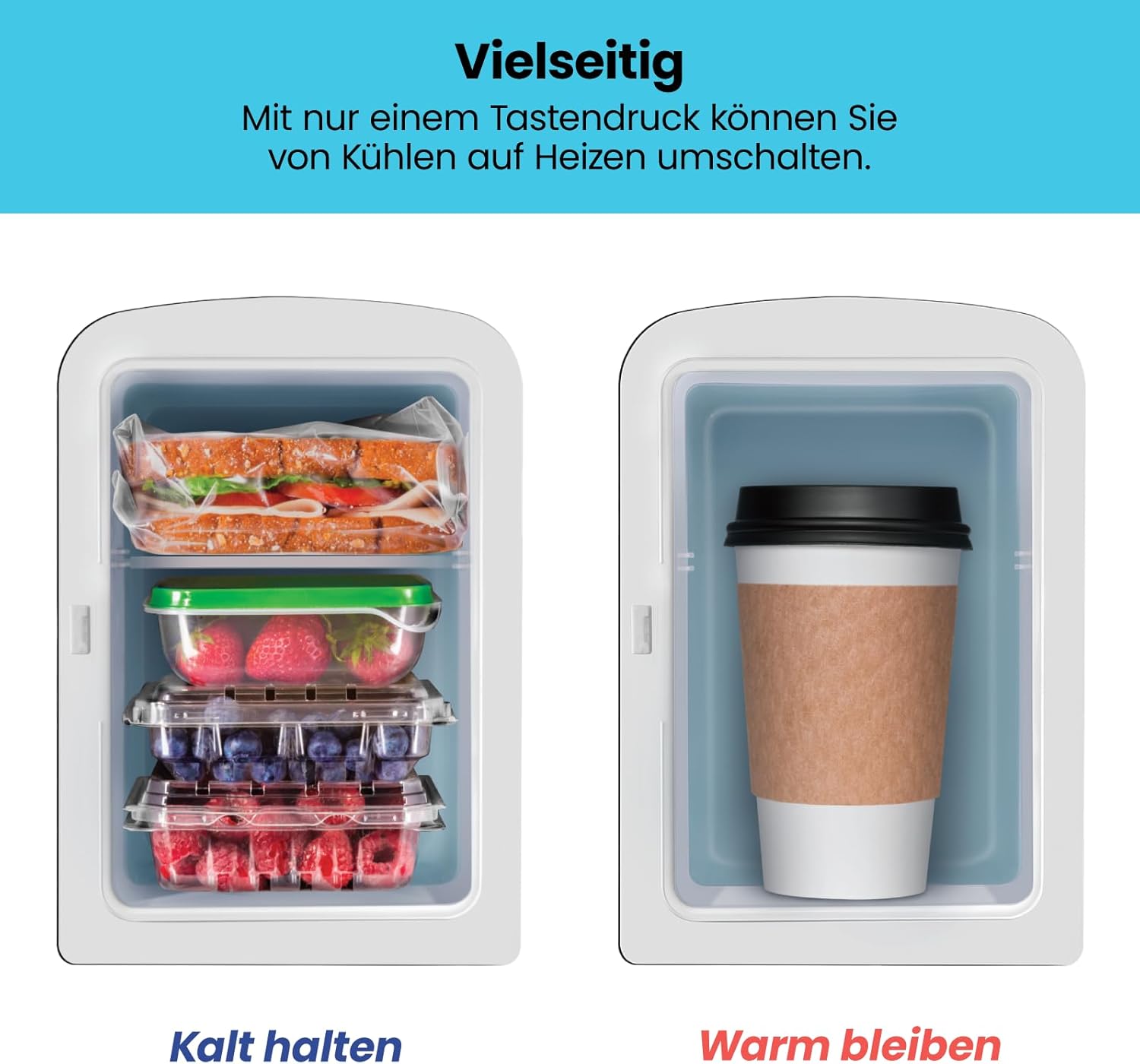 Iceman Tragbarer Radiergummi-Brett Mini-Kühlschrank, Kühlt und Heizt, 4 Liter
