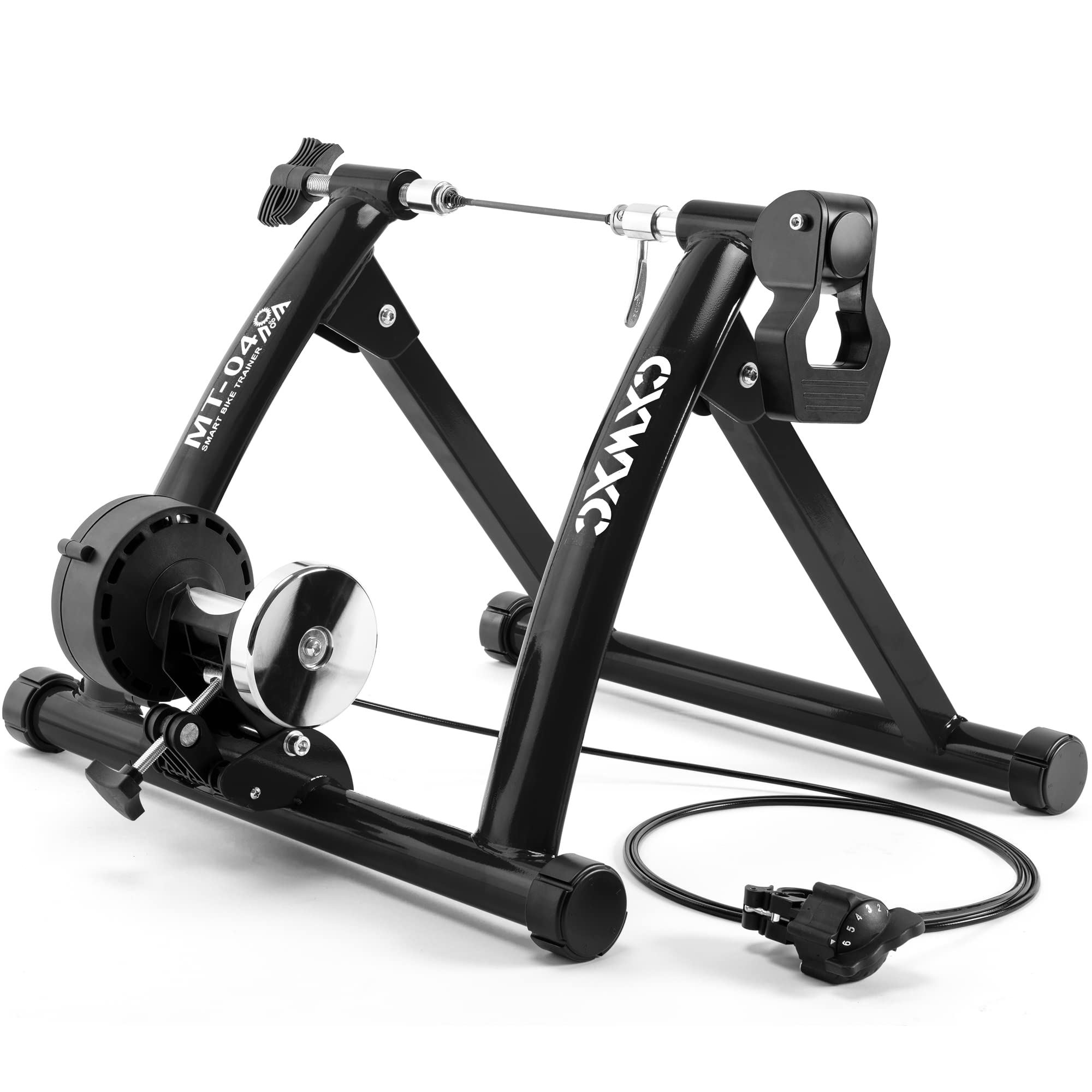 Fahrrad Rollentrainer, Klappbar Stahl Bike Trainer mit Schnellspanner Vorderradunterlage Radtrainer für 26-29 Zoll Fahrradtraining Fahrradfahren Zuhause Indoor