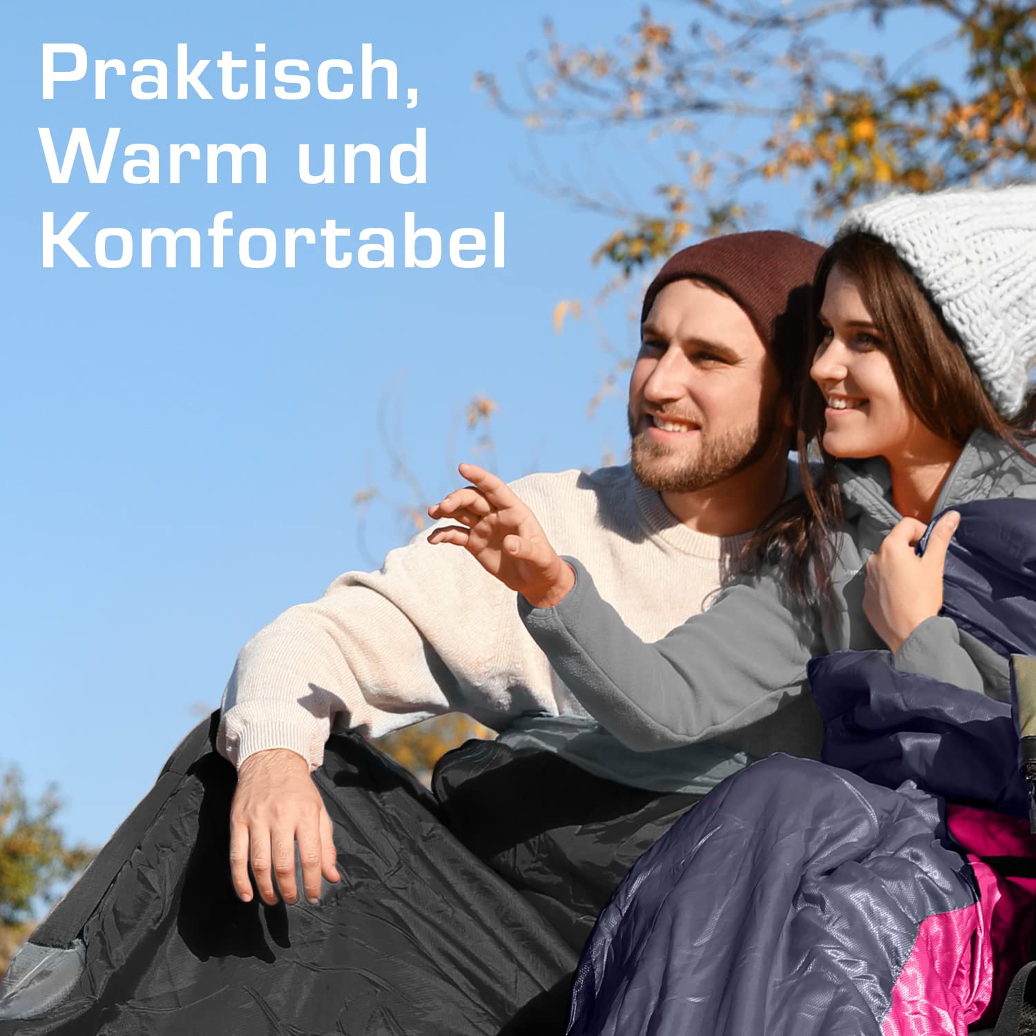 Active Era Premium Mumienschlafsack 250 GSM, Schlafsack Winter & Sommer, 0°C bis 15°C, Indoor und Outdoor Camping, Festivals, Sleeping Bag Wasserabweisend, Ultraleicht, Kleines Packmaß