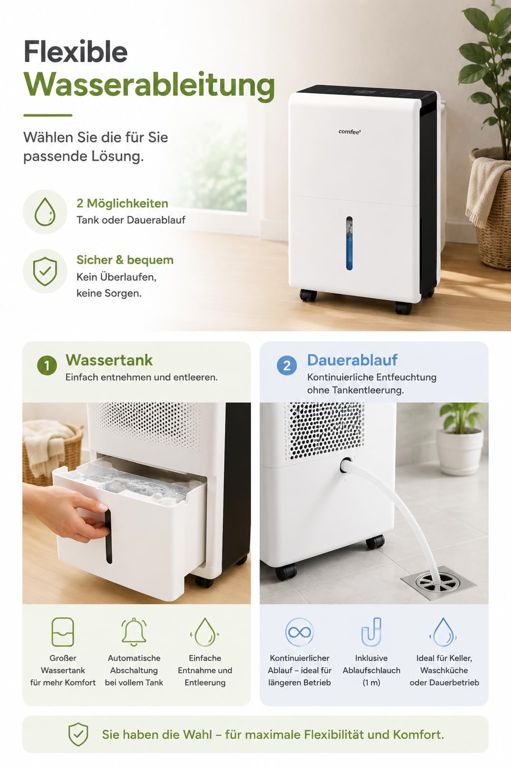 Luftentfeuchter Smart modus ,Timer 24H,Wassertank ,APP-fähig, Weiß