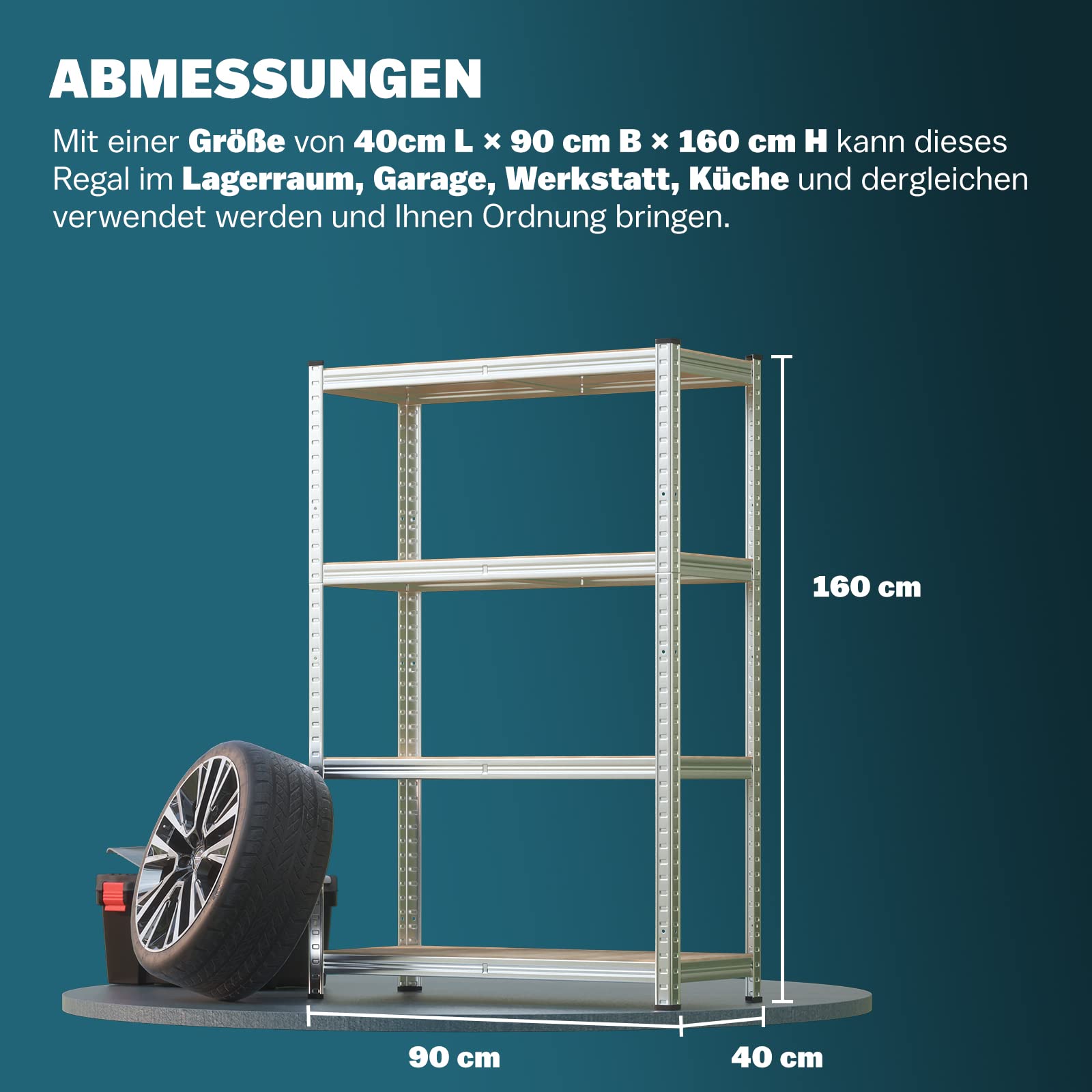 2er Set Schwerlastregal 180x90x40cm