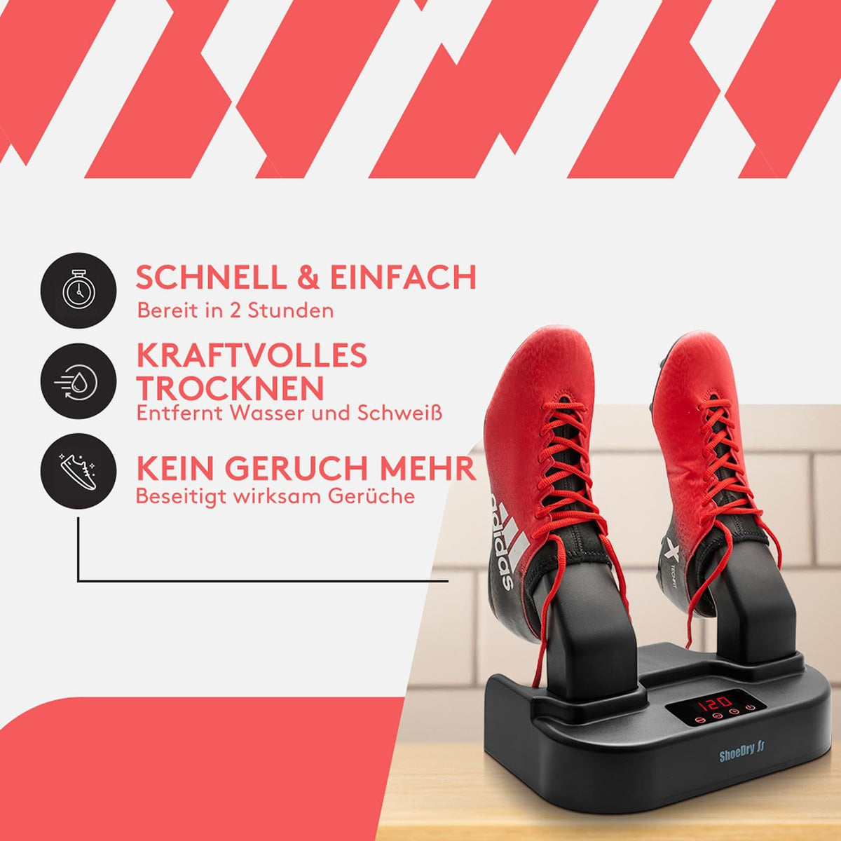 Ozone - Shoe Dryer & Shoe Freshener - Ozone Technology - Kills bacteria and fungi - No unpleasant odors - Fresh and clean shoes - Energy efficient! 