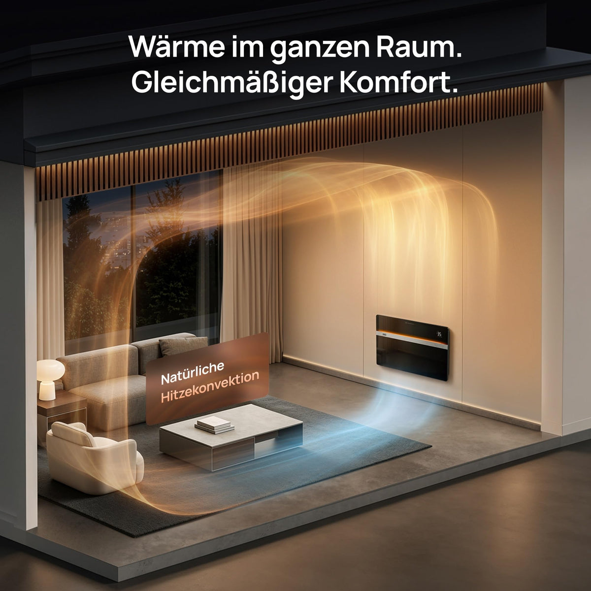 Smart Konvektorheizung, 2000W Heizlüfter für Große Räume